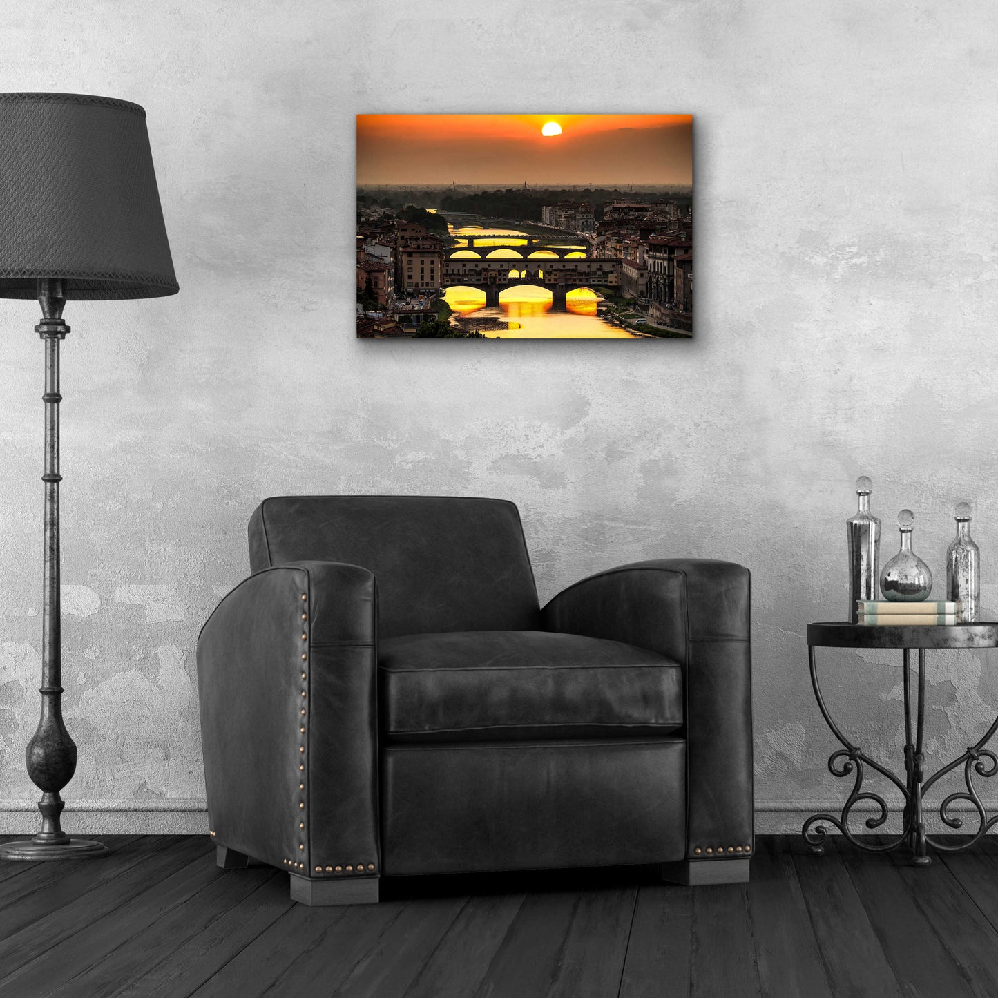 Epic Art 'Sunset in Florence' by Giuseppe Torre, Acrylic Glass Wall Art,24x16