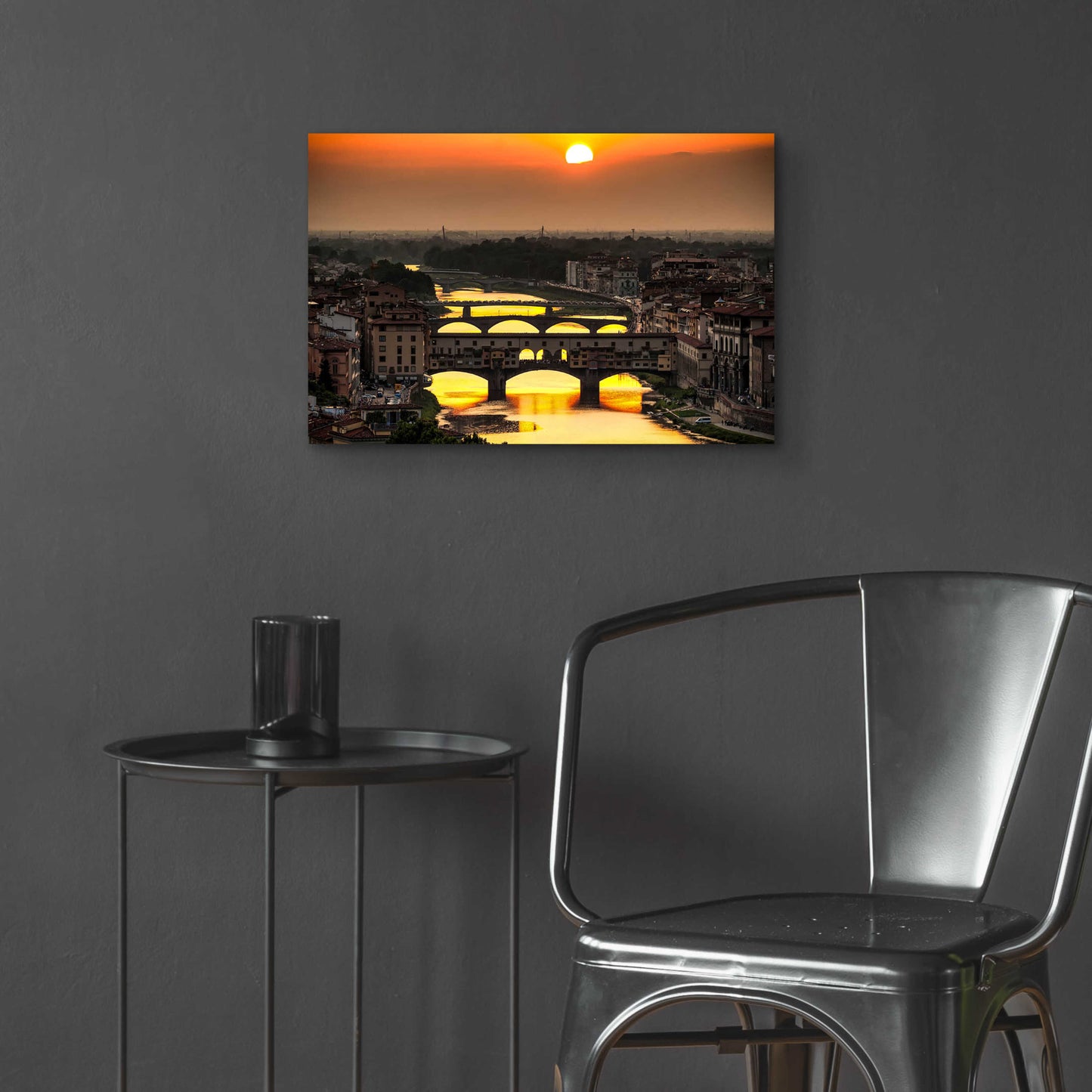 Epic Art 'Sunset in Florence' by Giuseppe Torre, Acrylic Glass Wall Art,24x16