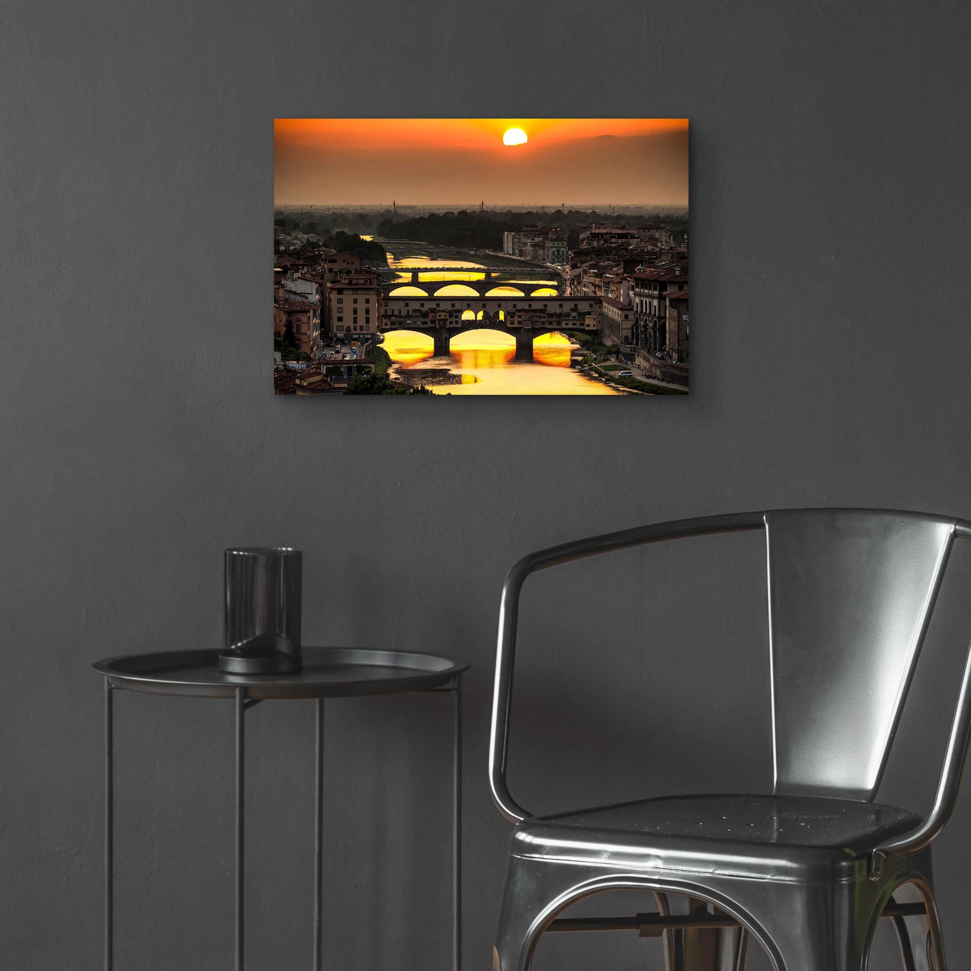 Epic Art 'Sunset in Florence' by Giuseppe Torre, Acrylic Glass Wall Art,24x16