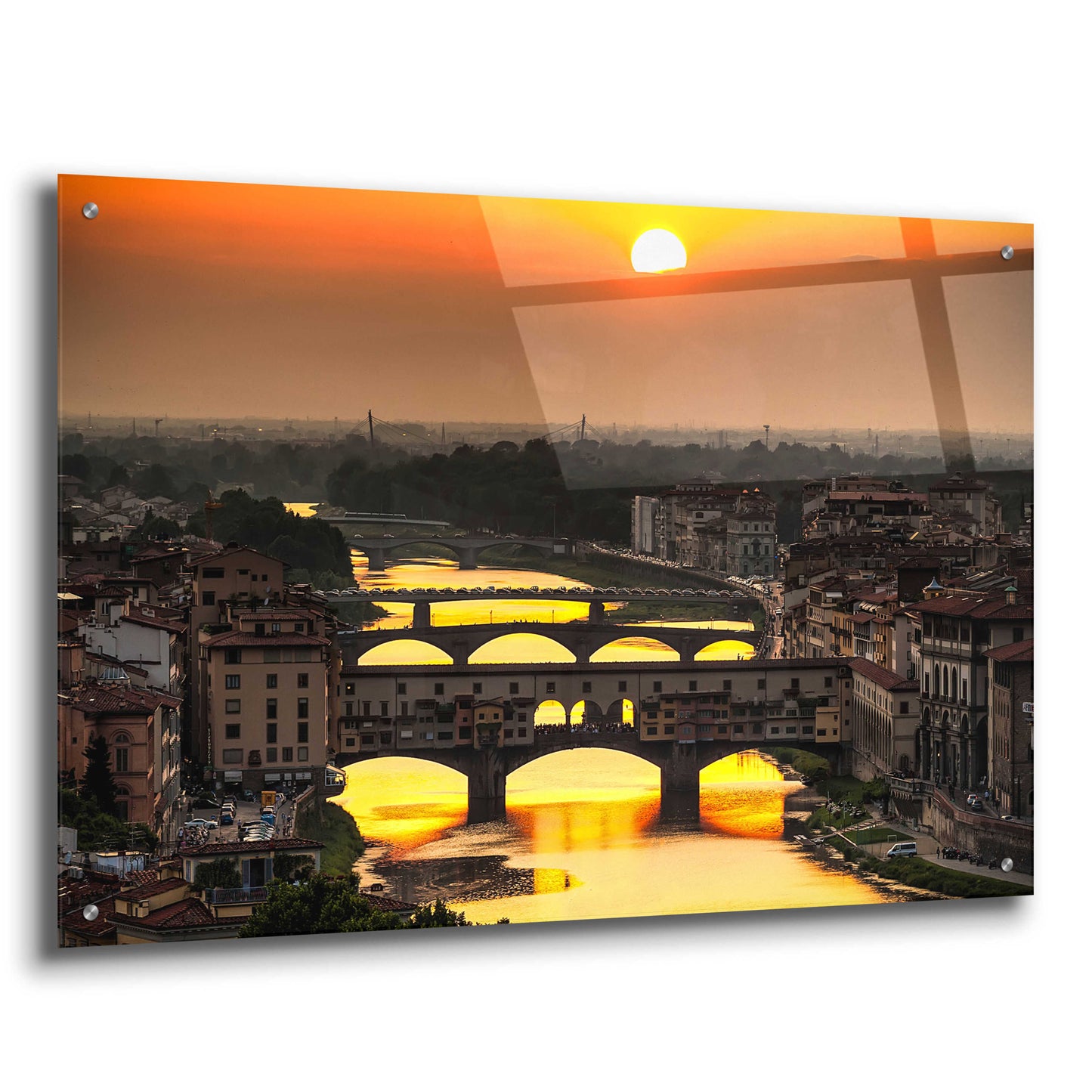 Epic Art 'Sunset in Florence' by Giuseppe Torre, Acrylic Glass Wall Art,36x24