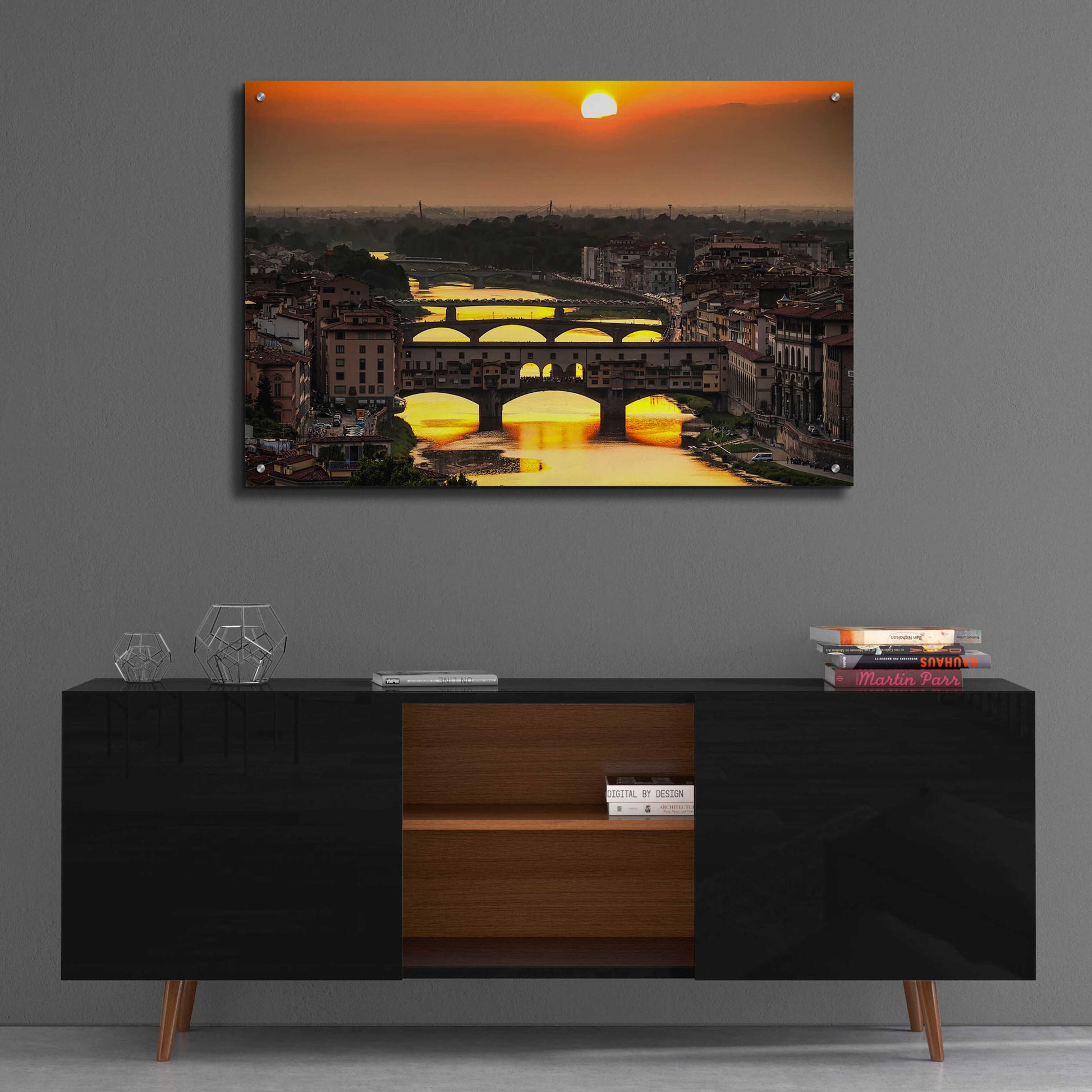 Epic Art 'Sunset in Florence' by Giuseppe Torre, Acrylic Glass Wall Art,36x24