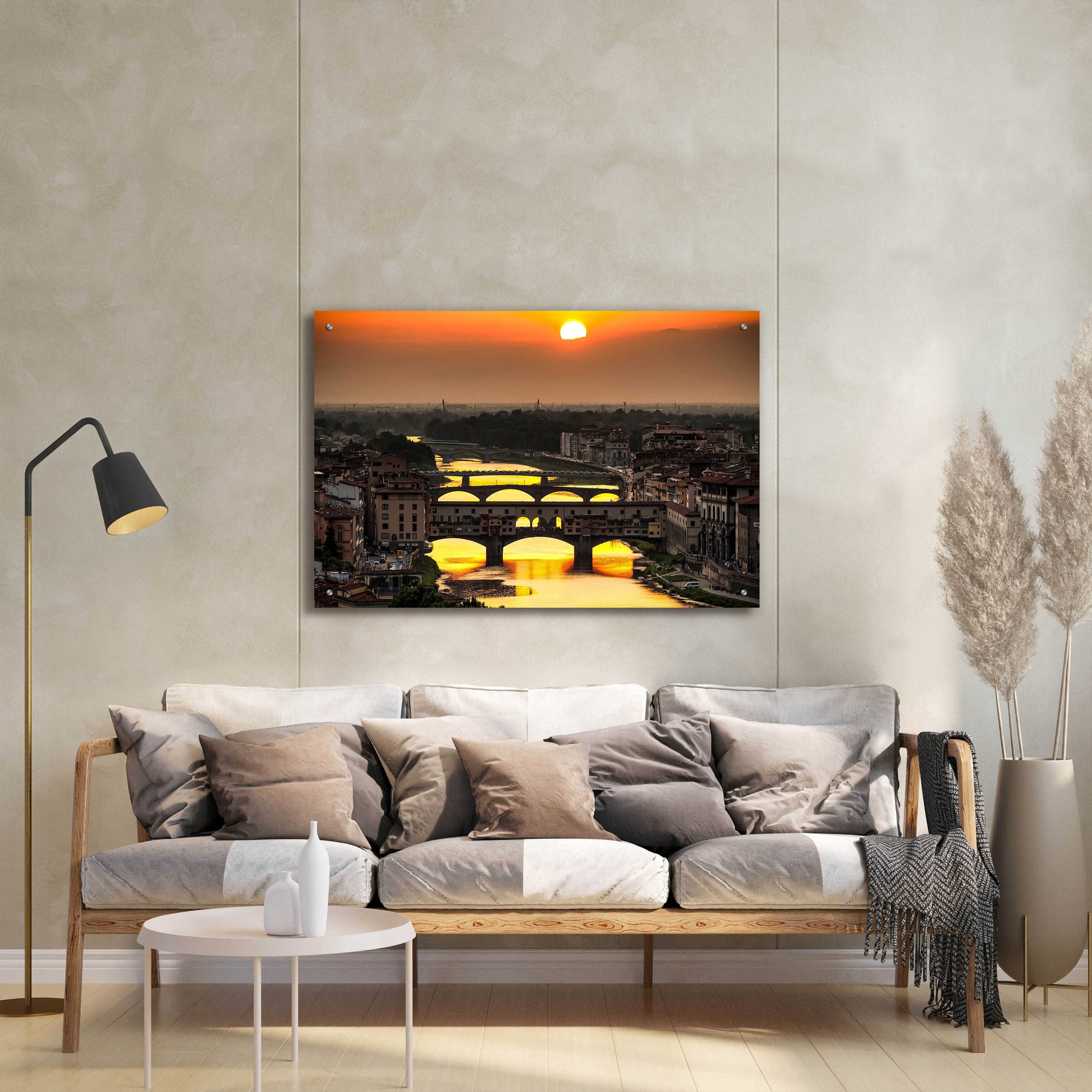 Epic Art 'Sunset in Florence' by Giuseppe Torre, Acrylic Glass Wall Art,36x24