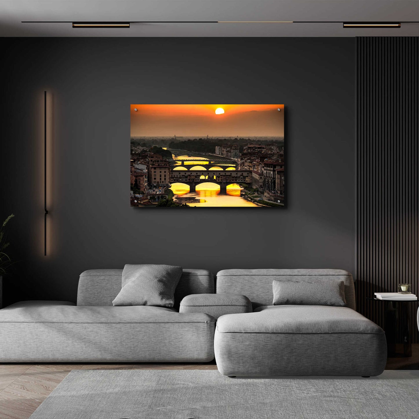 Epic Art 'Sunset in Florence' by Giuseppe Torre, Acrylic Glass Wall Art,36x24