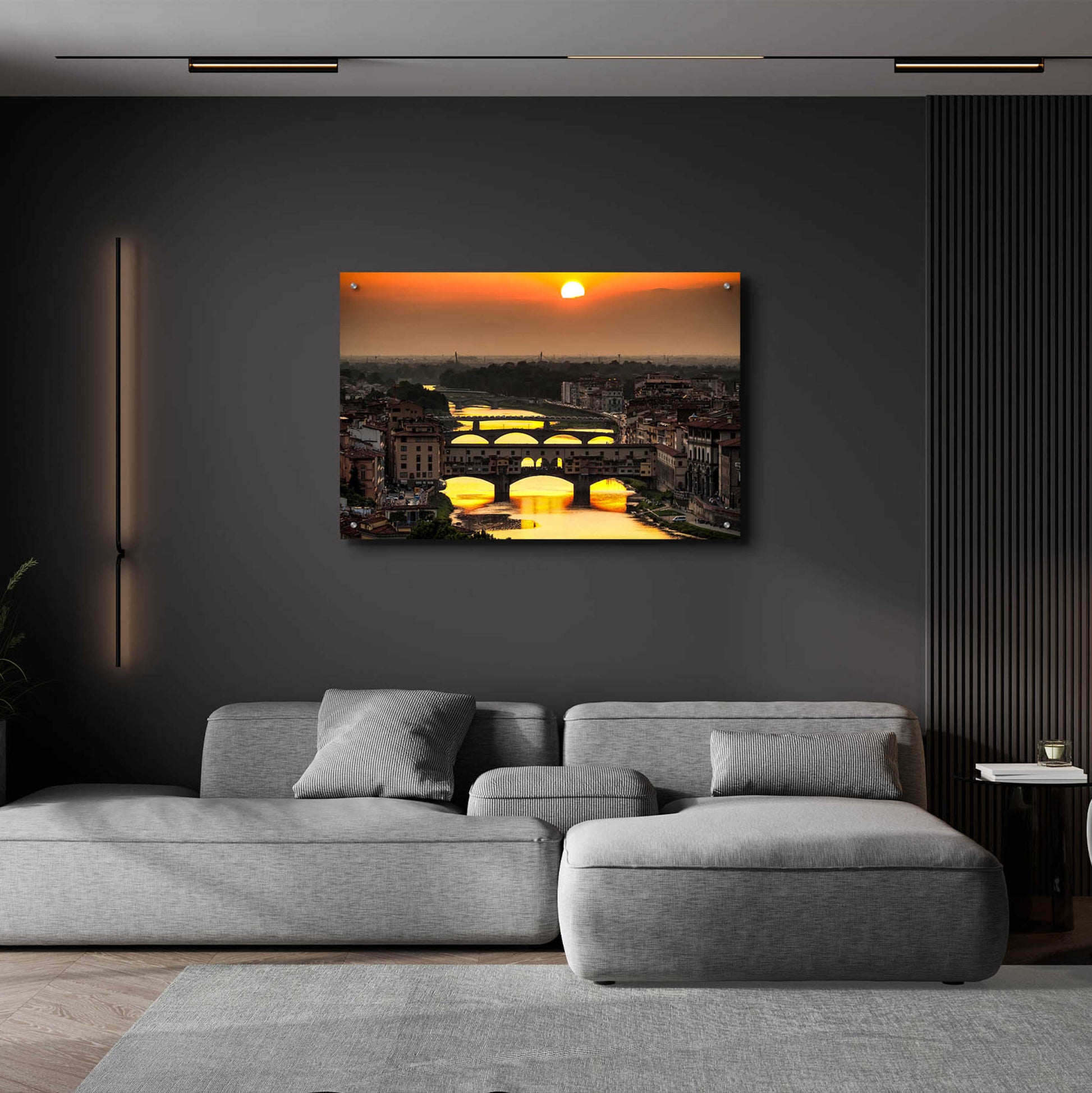 Epic Art 'Sunset in Florence' by Giuseppe Torre, Acrylic Glass Wall Art,36x24