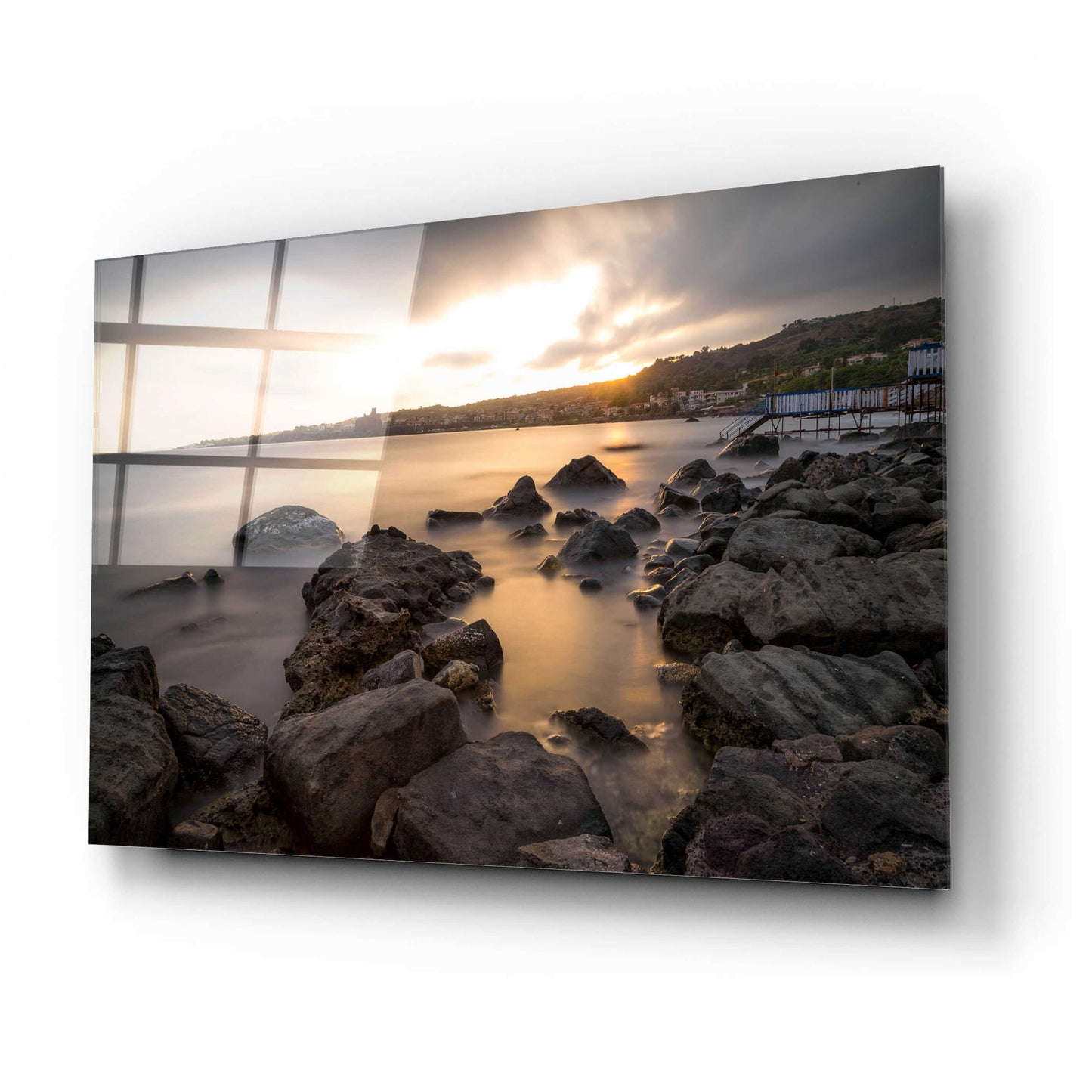 Epic Art 'Golden Sunset' by Giuseppe Torre, Acrylic Glass Wall Art,24x16