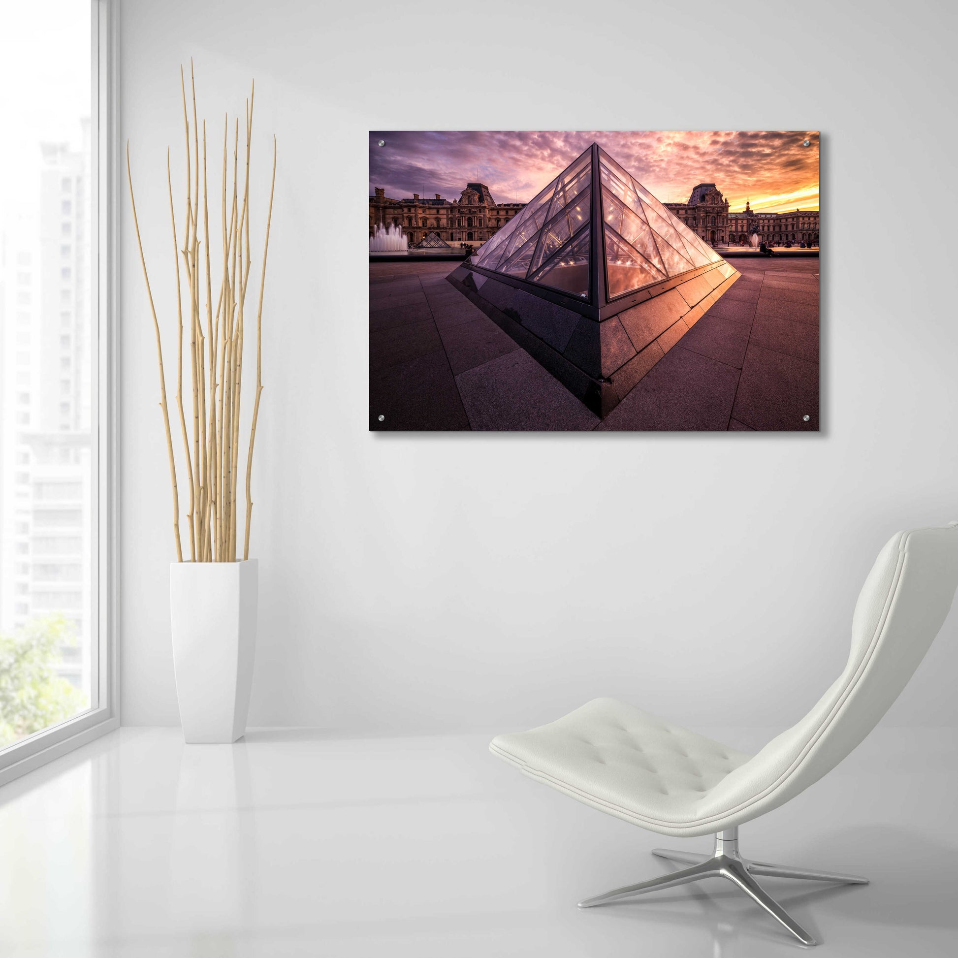 Epic Art 'Louvre II' by Giuseppe Torre, Acrylic Glass Wall Art,36x24