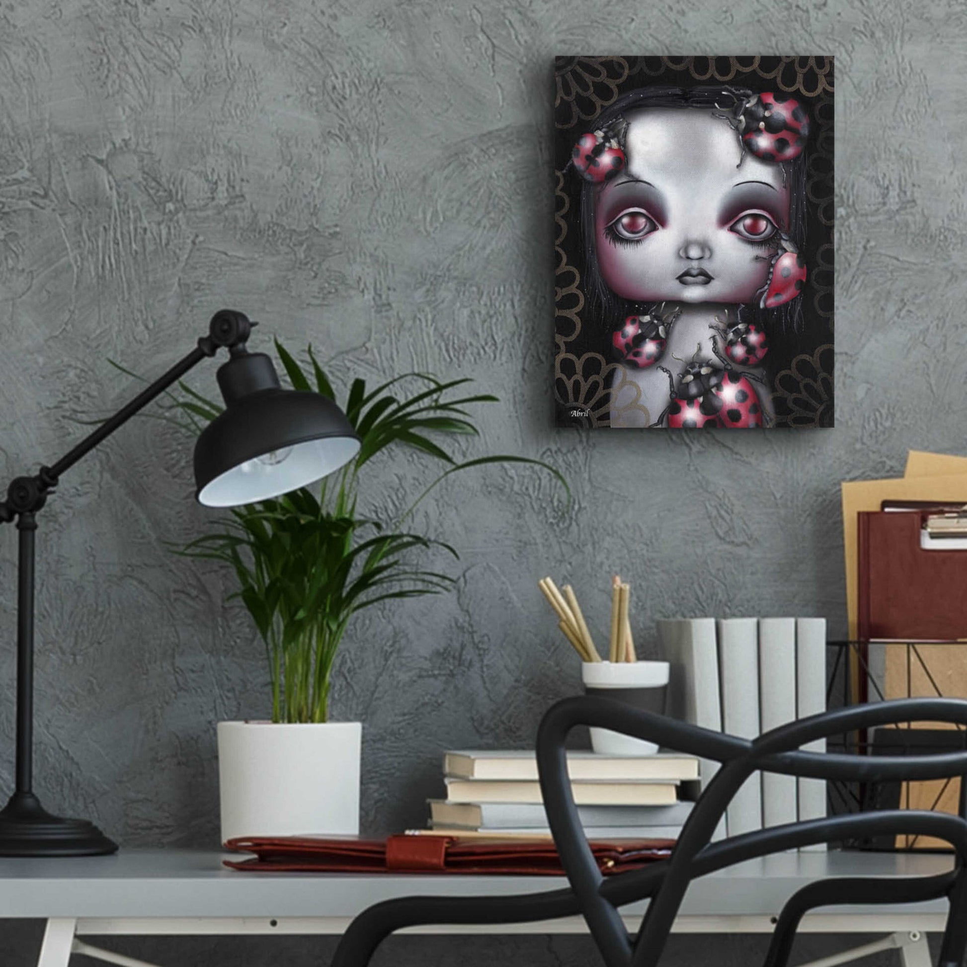 Epic Art 'Ladybug Girl' by Abril Andrade, Acrylic Glass Wall Art,12x16