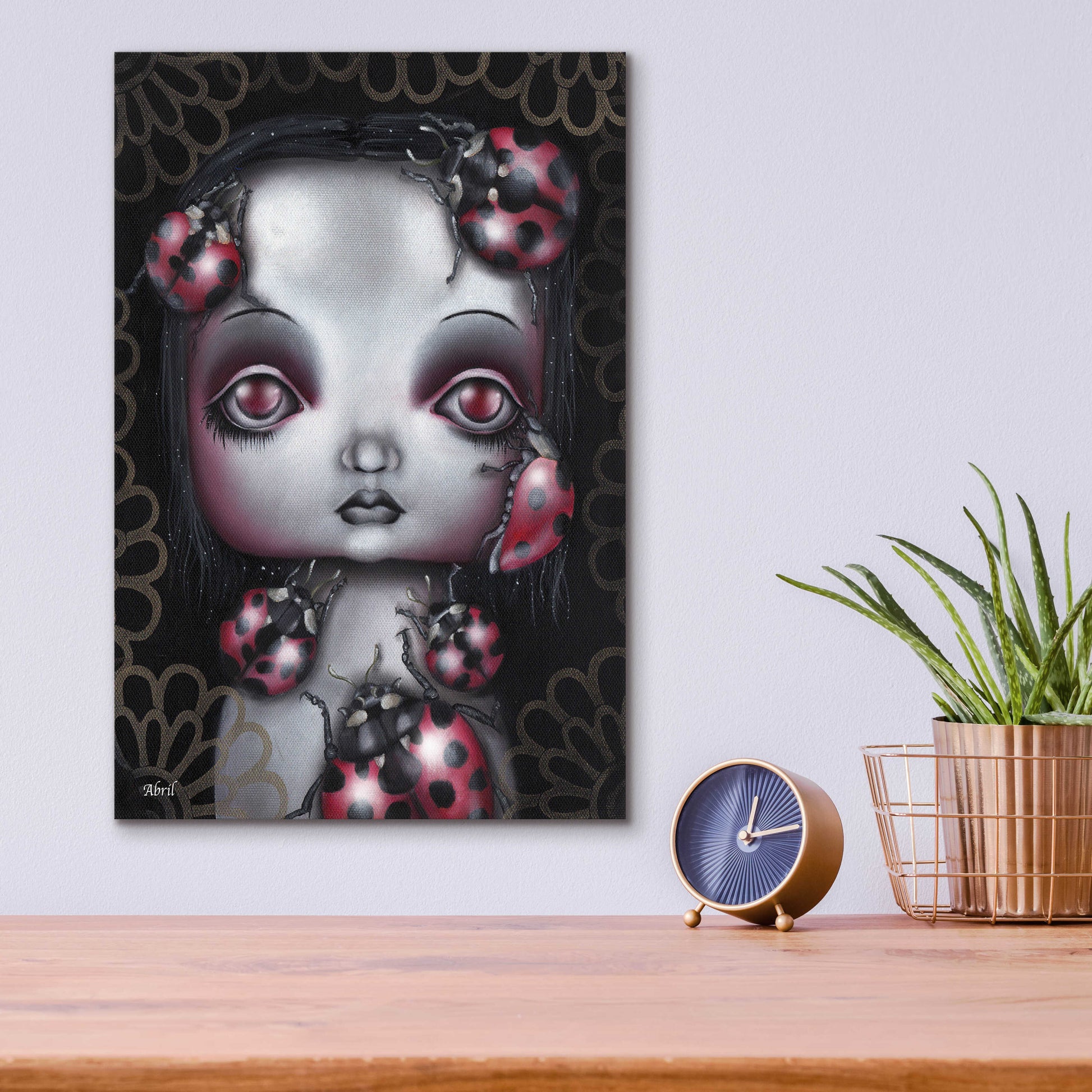 Epic Art 'Ladybug Girl' by Abril Andrade, Acrylic Glass Wall Art,12x16