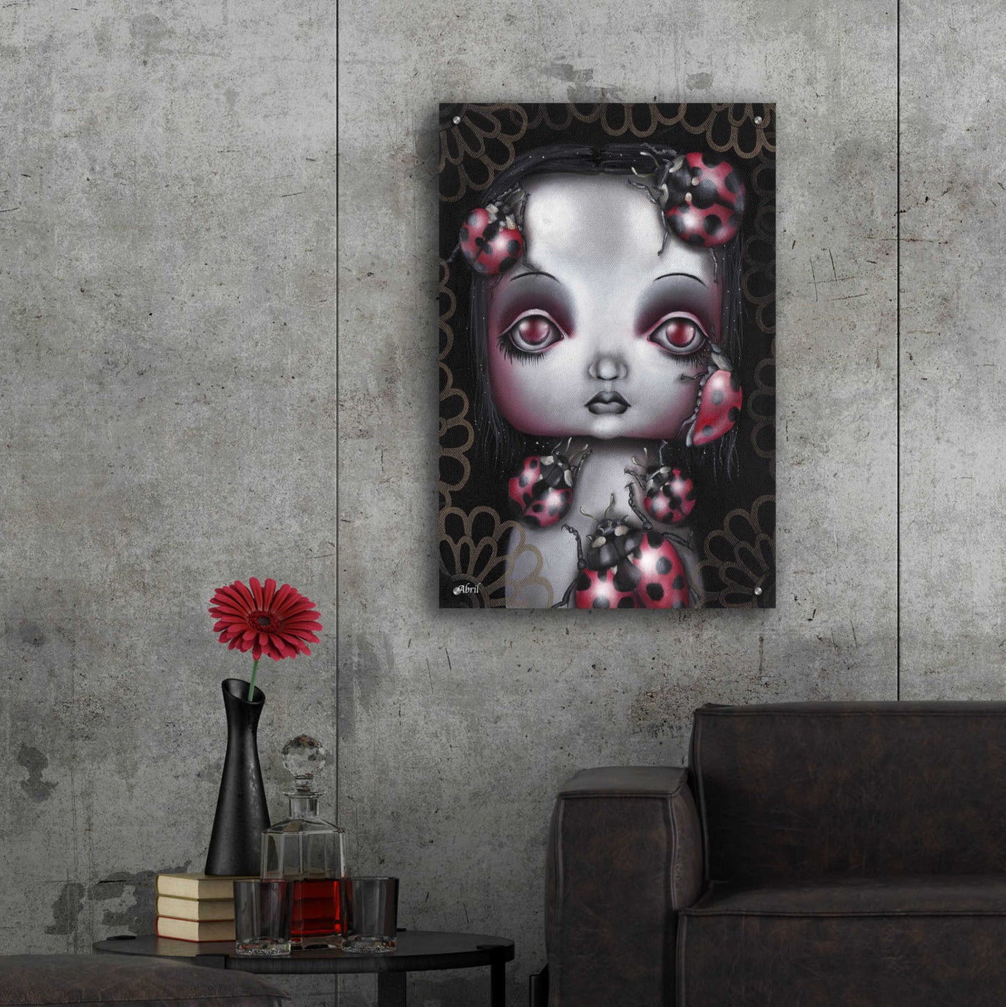 Epic Art 'Ladybug Girl' by Abril Andrade, Acrylic Glass Wall Art,24x36