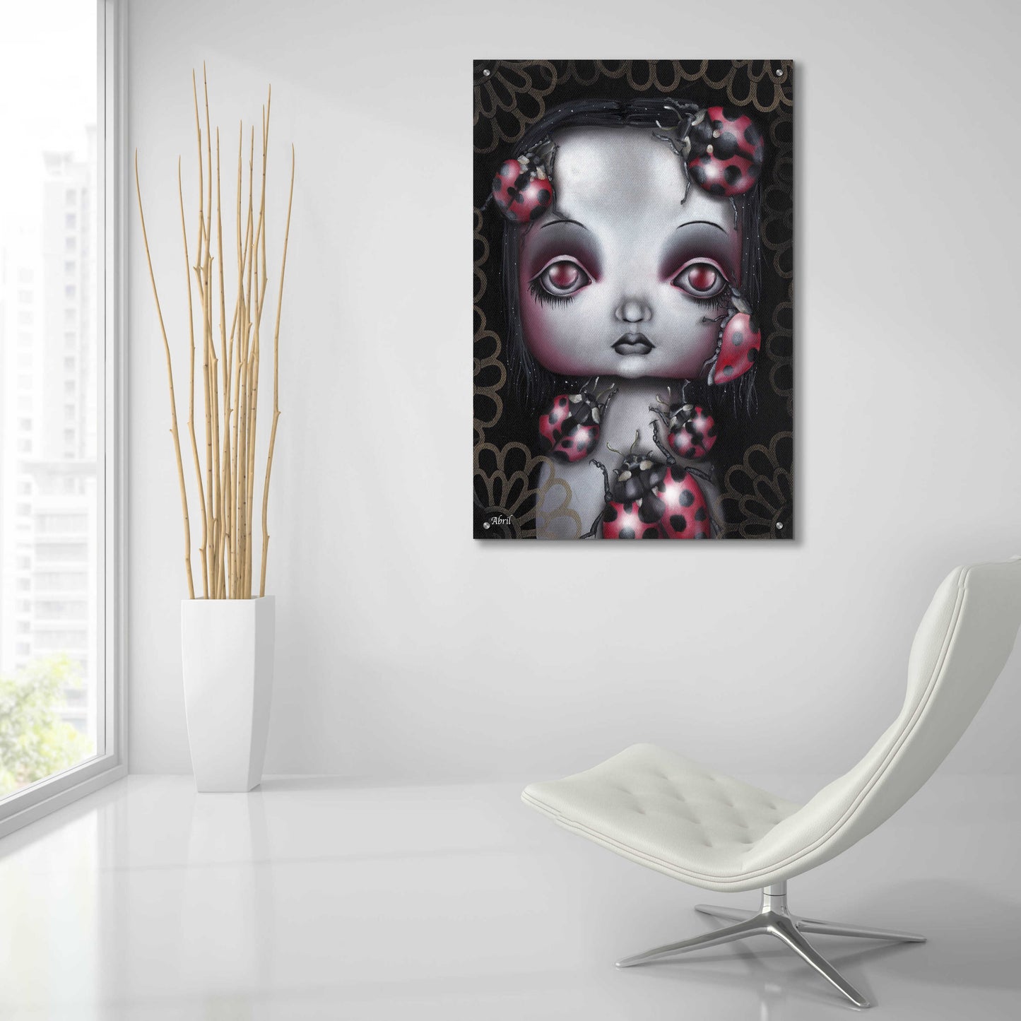 Epic Art 'Ladybug Girl' by Abril Andrade, Acrylic Glass Wall Art,24x36