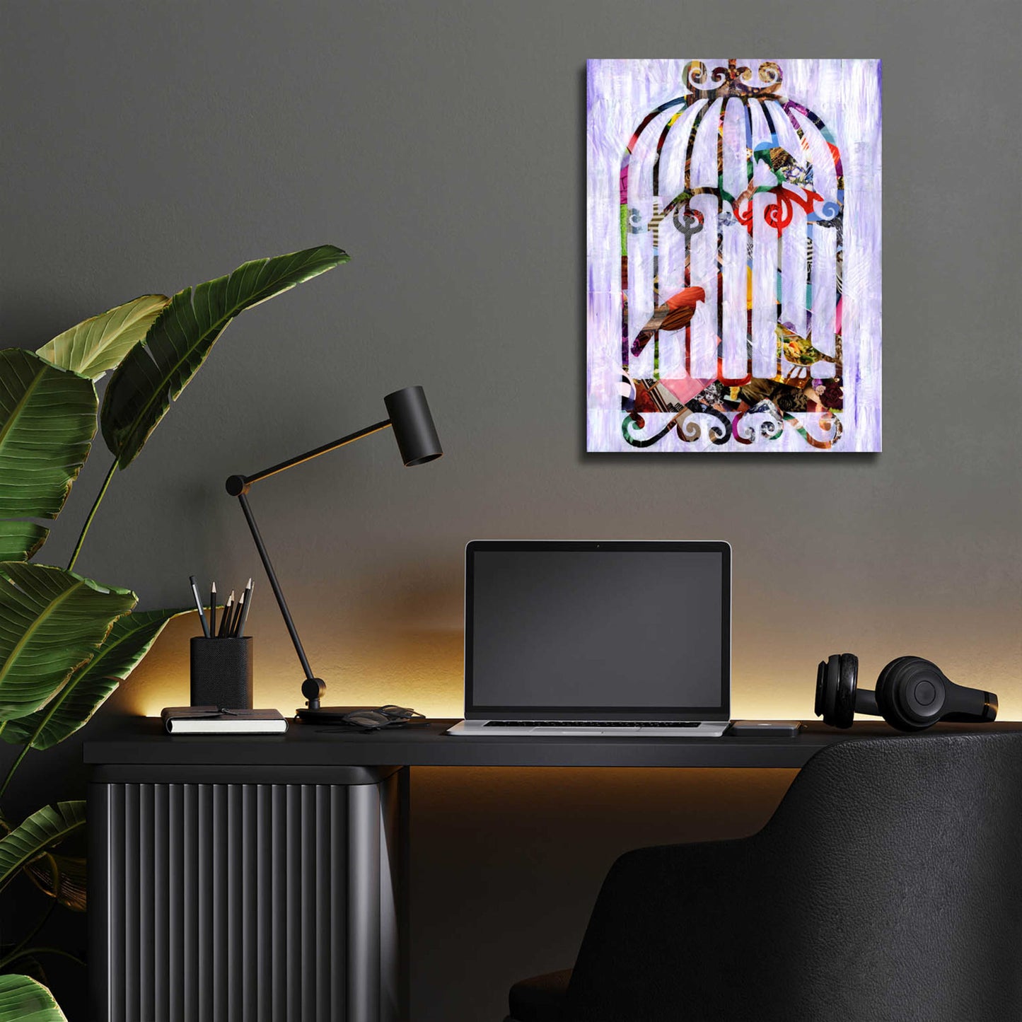 Epic Art 'Bird Cage' by Artpoptart, Acrylic Glass Wall Art,12x16