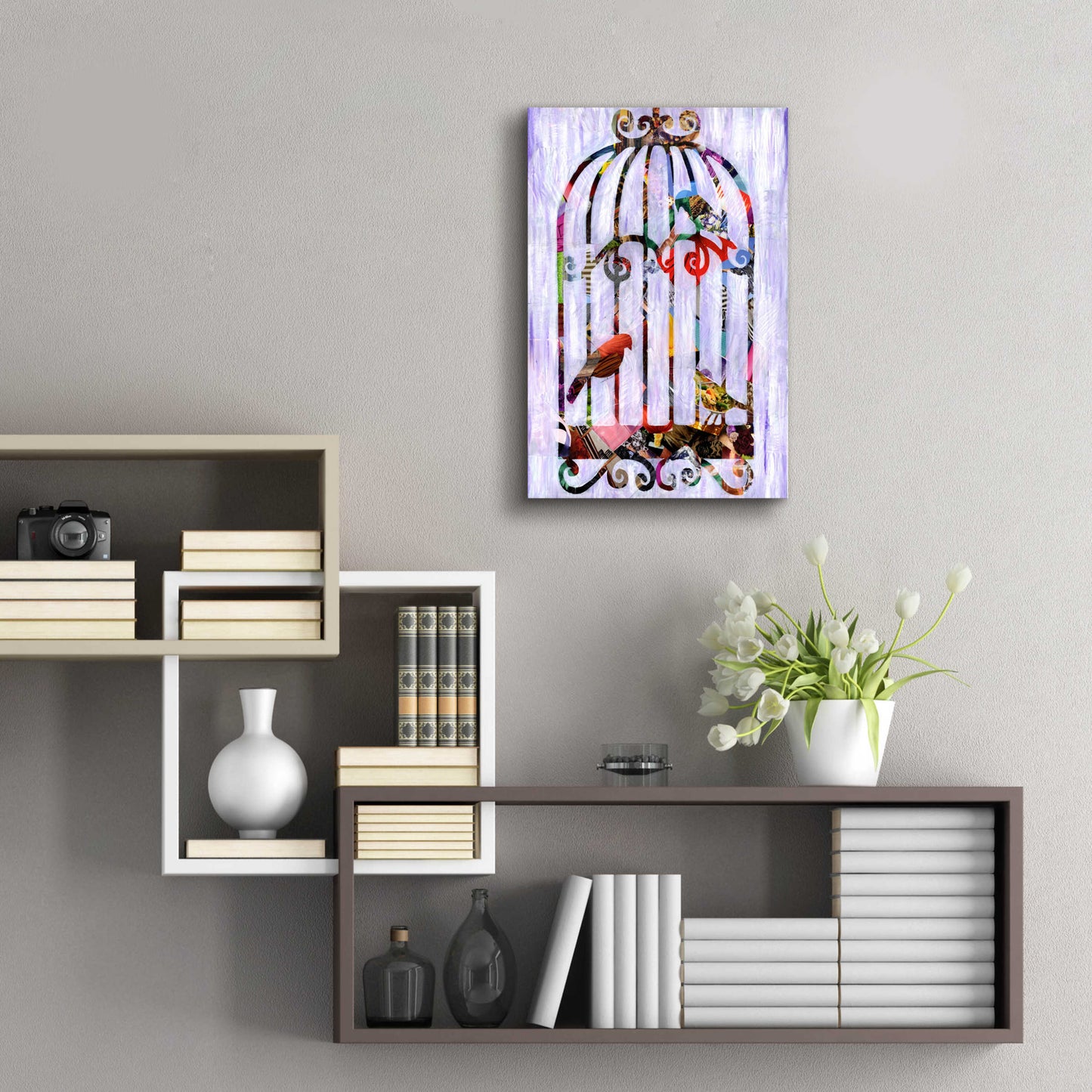 Epic Art 'Bird Cage' by Artpoptart, Acrylic Glass Wall Art,16x24