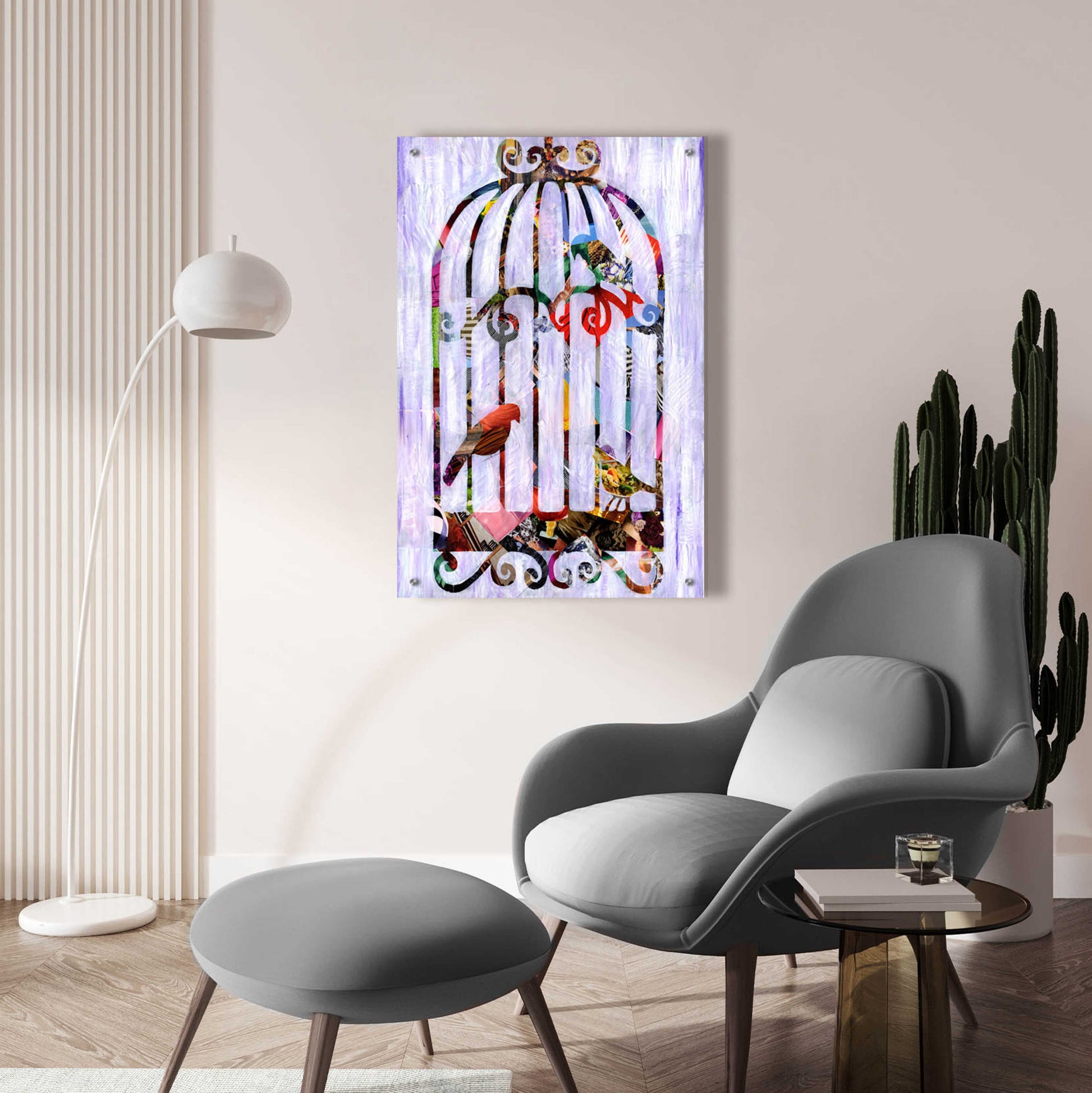 Epic Art 'Bird Cage' by Artpoptart, Acrylic Glass Wall Art,24x36