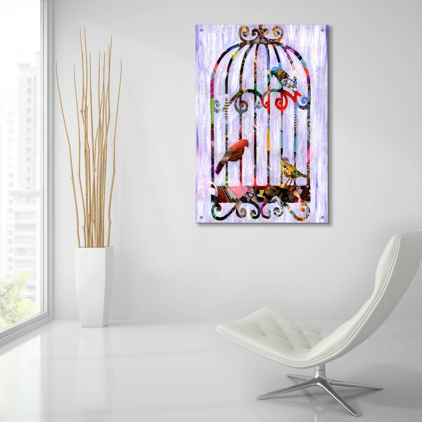 Epic Art 'Bird Cage' by Artpoptart, Acrylic Glass Wall Art,24x36