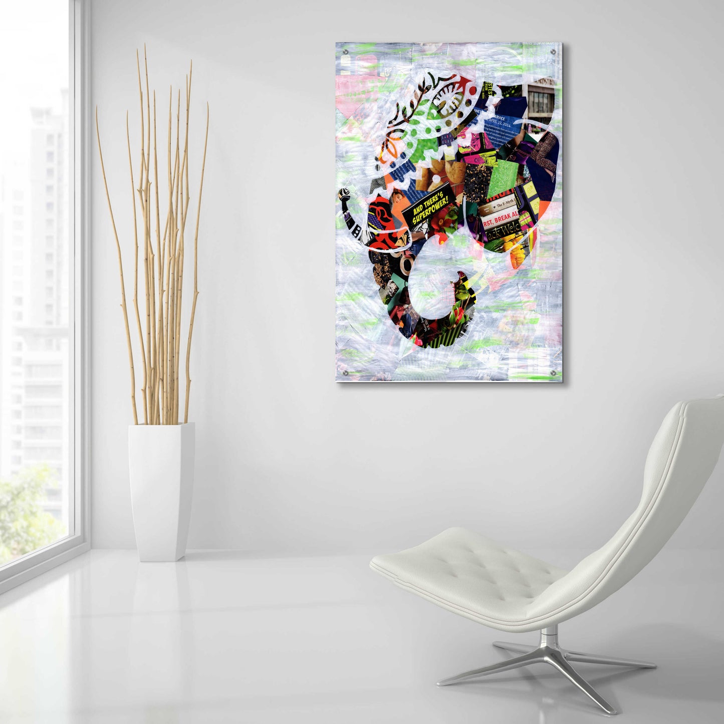 Epic Art 'Elephant' by Artpoptart, Acrylic Glass Wall Art,24x36