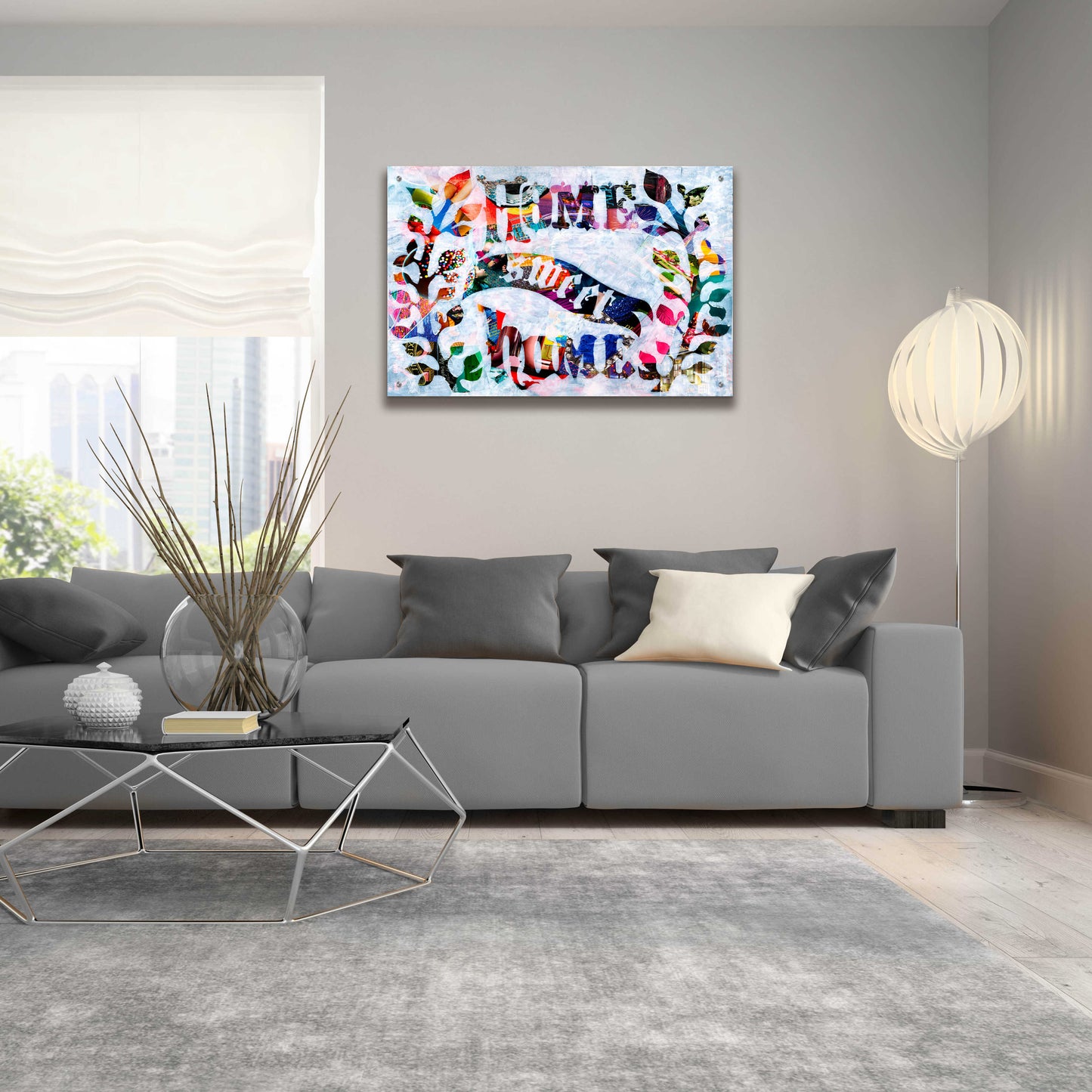 Epic Art 'Home Sweet Home' by Artpoptart, Acrylic Glass Wall Art,36x24