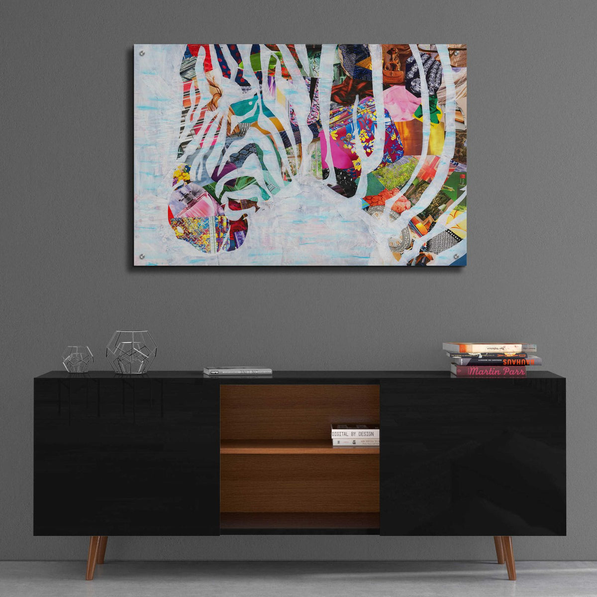Zebra by Artpoptart - 36x24 acrylic wall art in a room