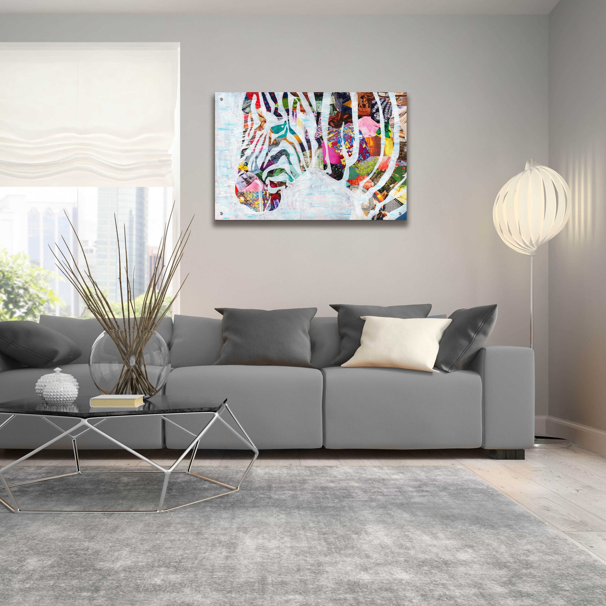 Epic Art 'Zebra' by Artpoptart, Acrylic Glass Wall Art,36x24