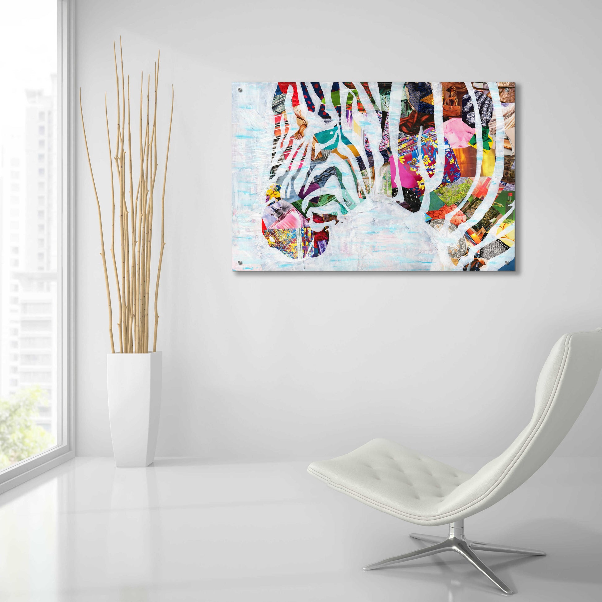 Epic Art 'Zebra' by Artpoptart, Acrylic Glass Wall Art,36x24