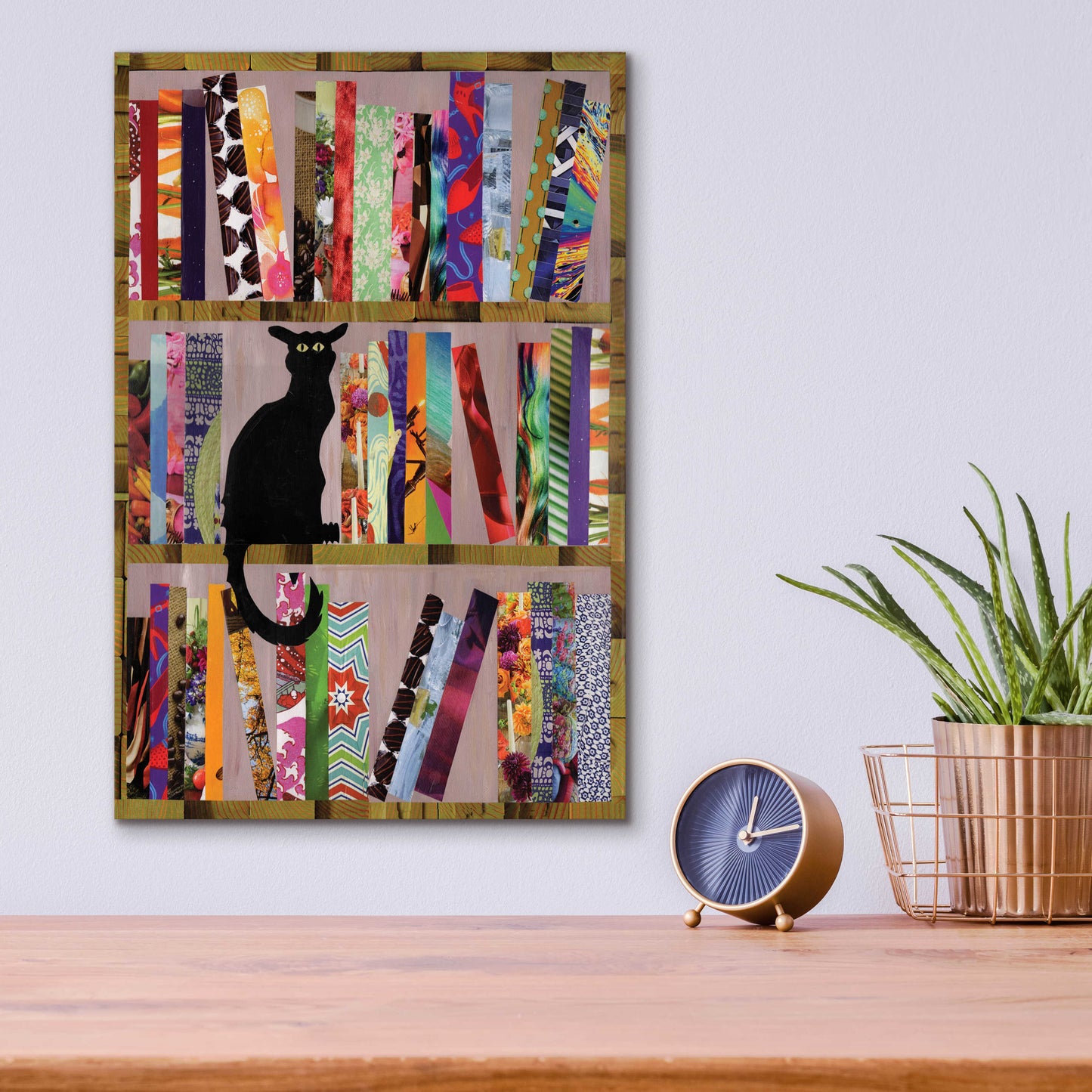 Epic Art 'Bookcat' by Artpoptart, Acrylic Glass Wall Art,12x16