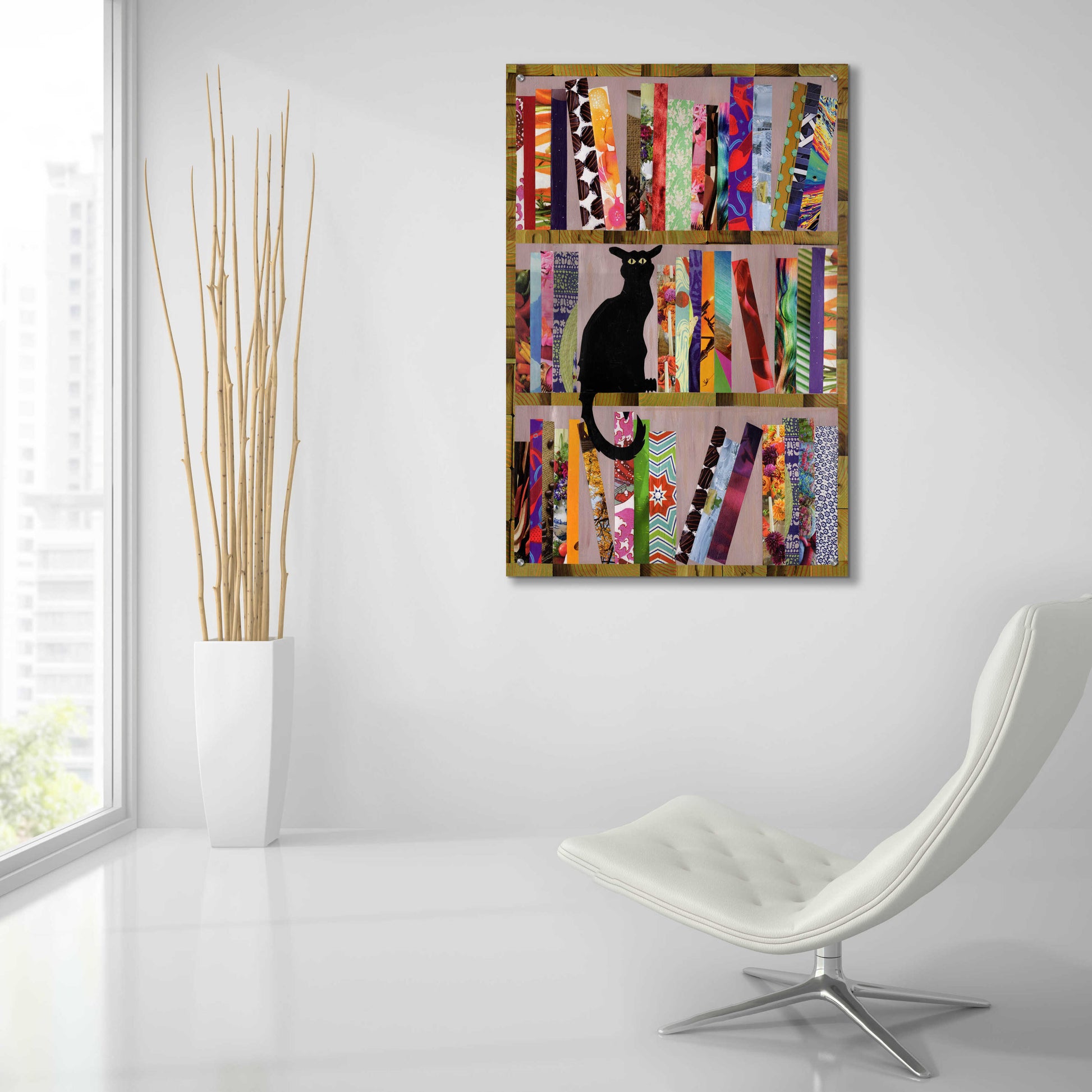 Epic Art 'Bookcat' by Artpoptart, Acrylic Glass Wall Art,24x36