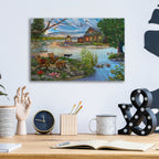 Coffee on the Lakeshore by Bigelow Illustrations - 16x12 acrylic wall art in a room
