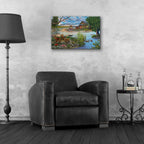 Coffee on the Lakeshore by Bigelow Illustrations - 24x16 acrylic wall art in a room