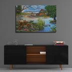 Coffee on the Lakeshore by Bigelow Illustrations - 36x24 acrylic wall art in a room