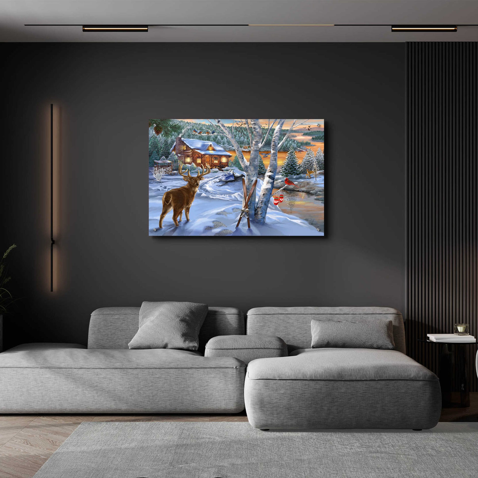 Epic Art 'Buck River' by Bigelow Illustrations, Acrylic Glass Wall Art,36x24