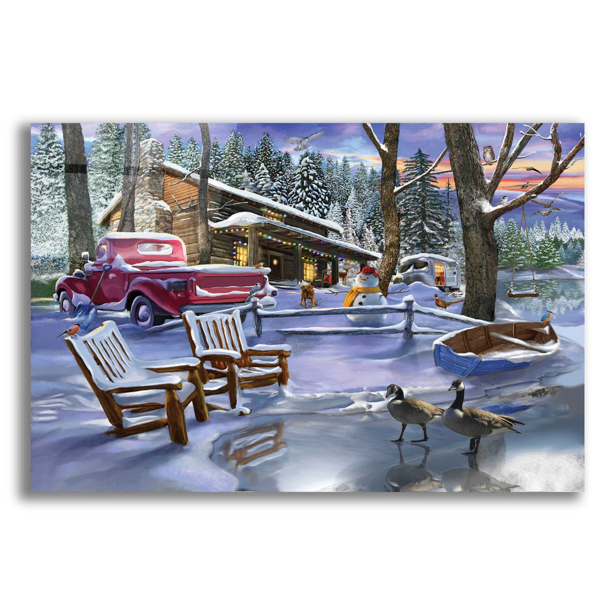Winter Cabin by Bigelow Illustrations acrylic glass wall art