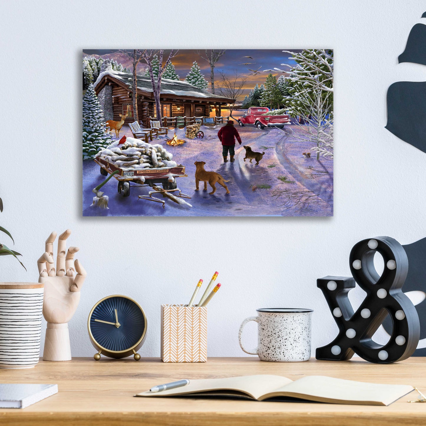 Epic Art 'Winter Refuge' by Bigelow Illustrations, Acrylic Glass Wall Art,16x12