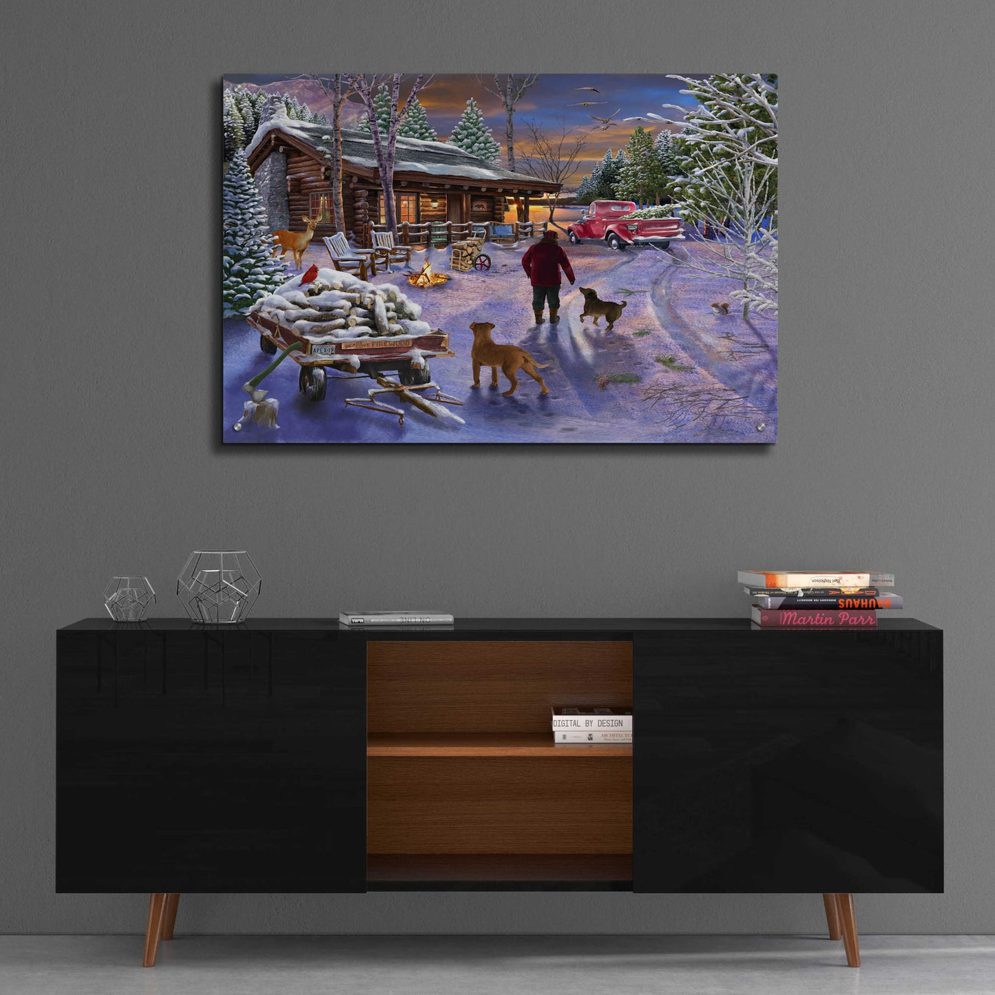 Epic Art 'Winter Refuge' by Bigelow Illustrations, Acrylic Glass Wall Art,36x24