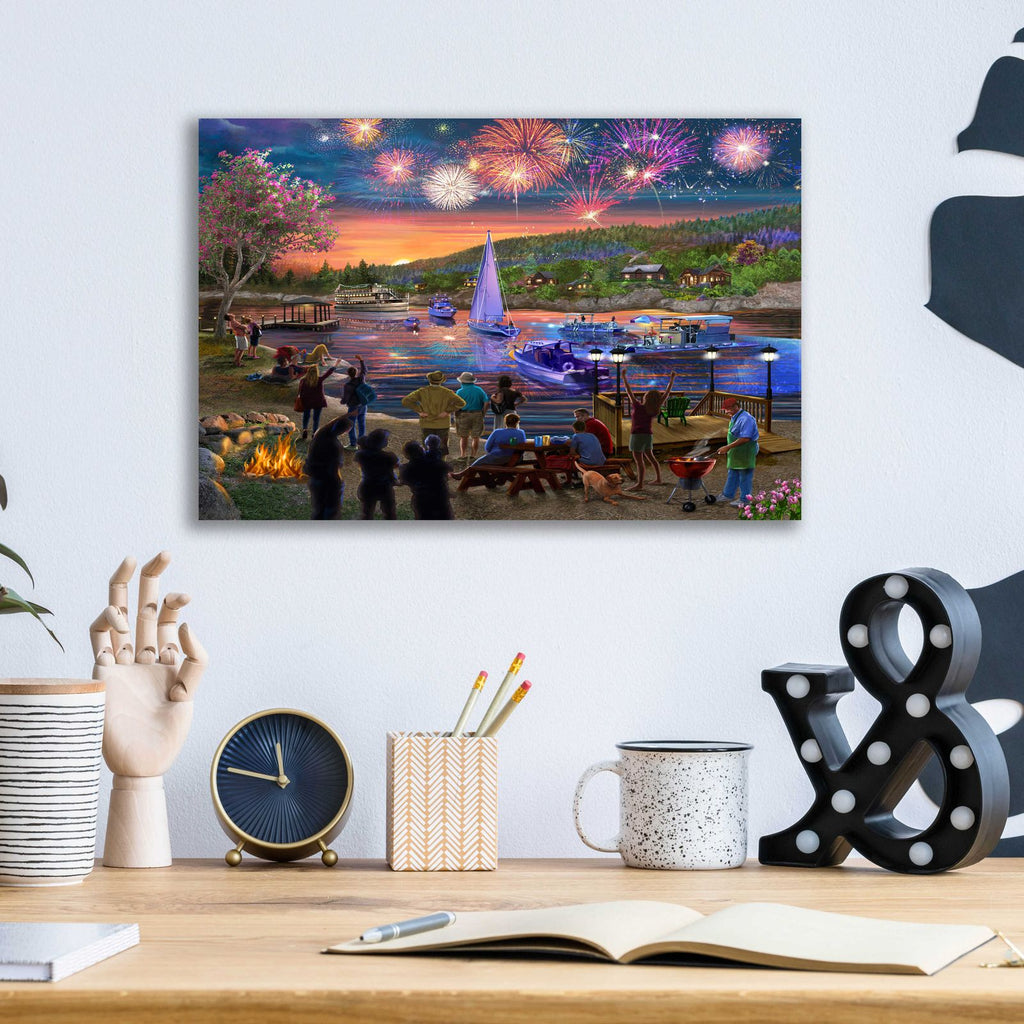 Summer Fireworks 2 by Bigelow Illustrations - 16x12 acrylic wall art in a room