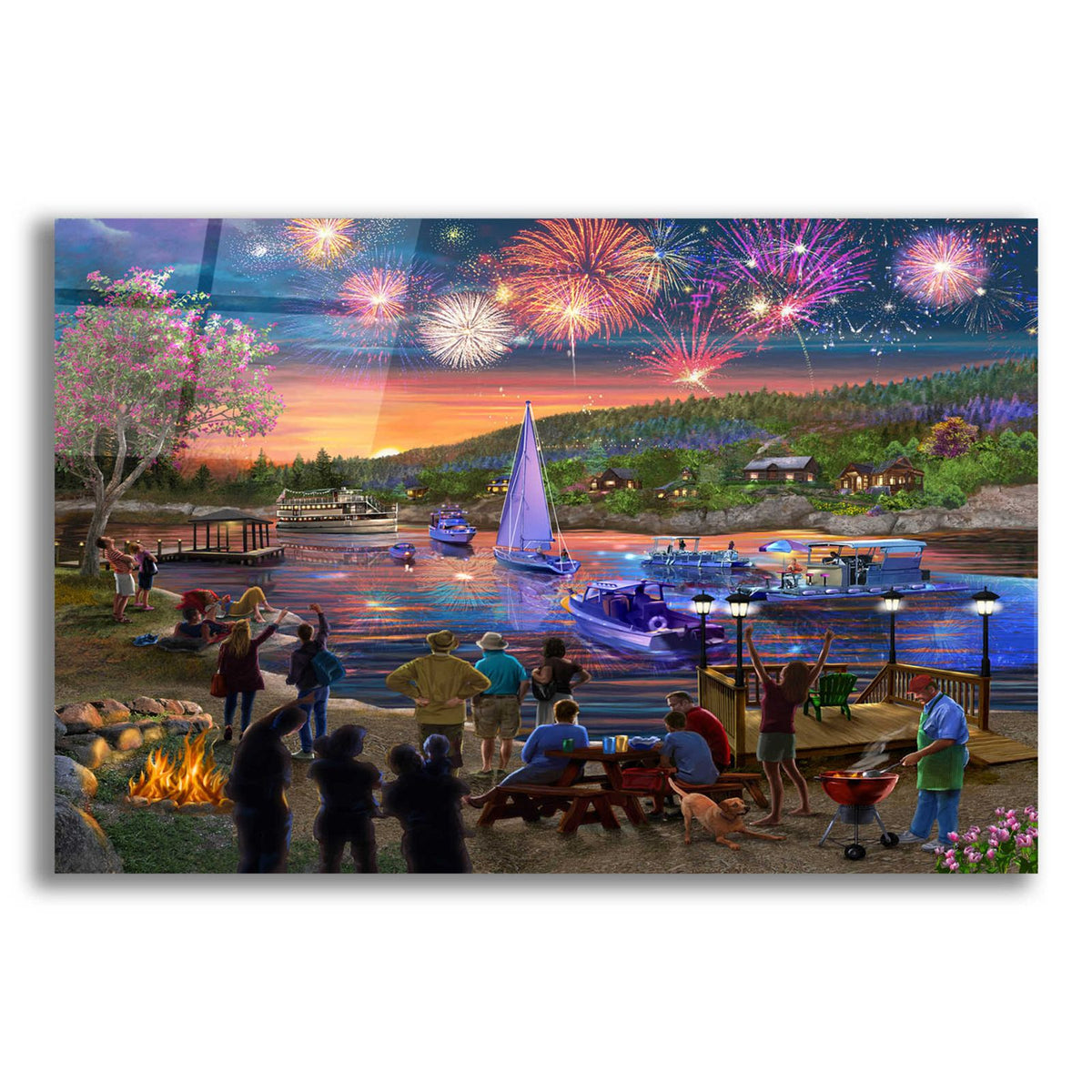 Summer Fireworks 2 by Bigelow Illustrations acrylic glass wall art