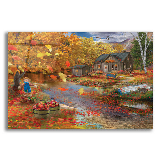 Epic Art 'Autumn Cabin' by Bigelow Illustrations, Acrylic Glass Wall Art