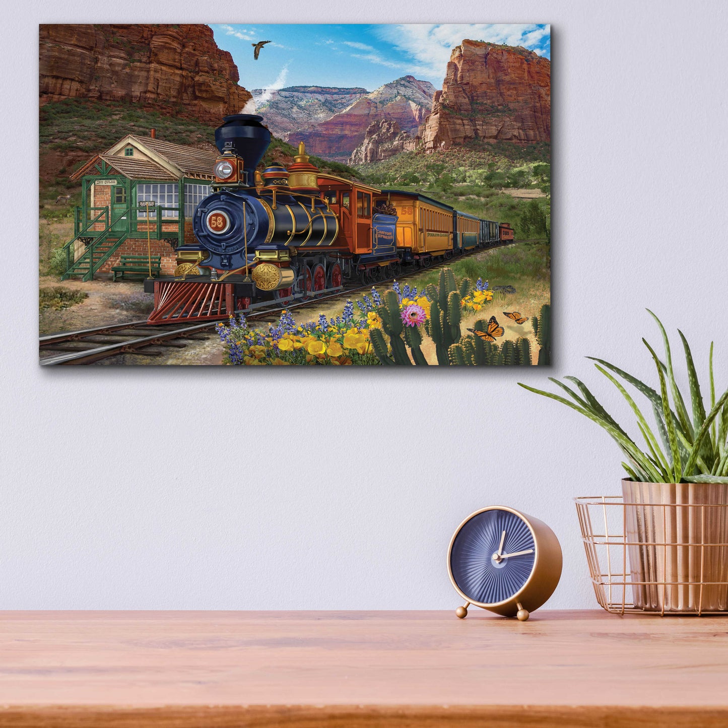 Epic Art 'Canyon Express' by Bigelow Illustrations, Acrylic Glass Wall Art,16x12