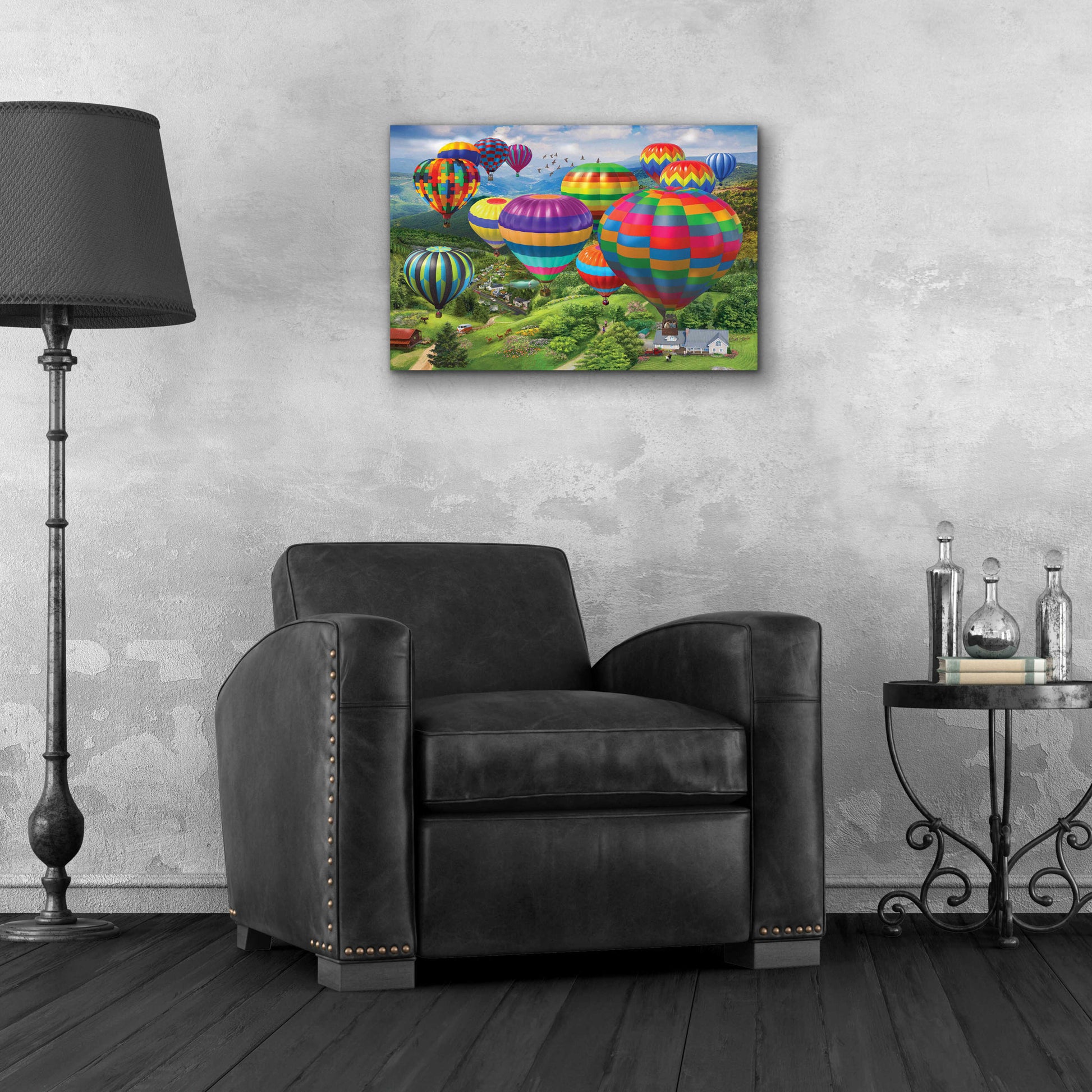 Epic Art 'Sailing Over the Valley' by Bigelow Illustrations, Acrylic Glass Wall Art,24x16