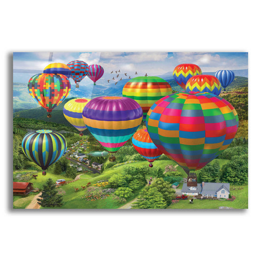 Epic Art 'Sailing Over the Valley' by Bigelow Illustrations, Acrylic Glass Wall Art