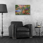 Summer Lakehouse by Bigelow Illustrations - 24x16 acrylic wall art in a room