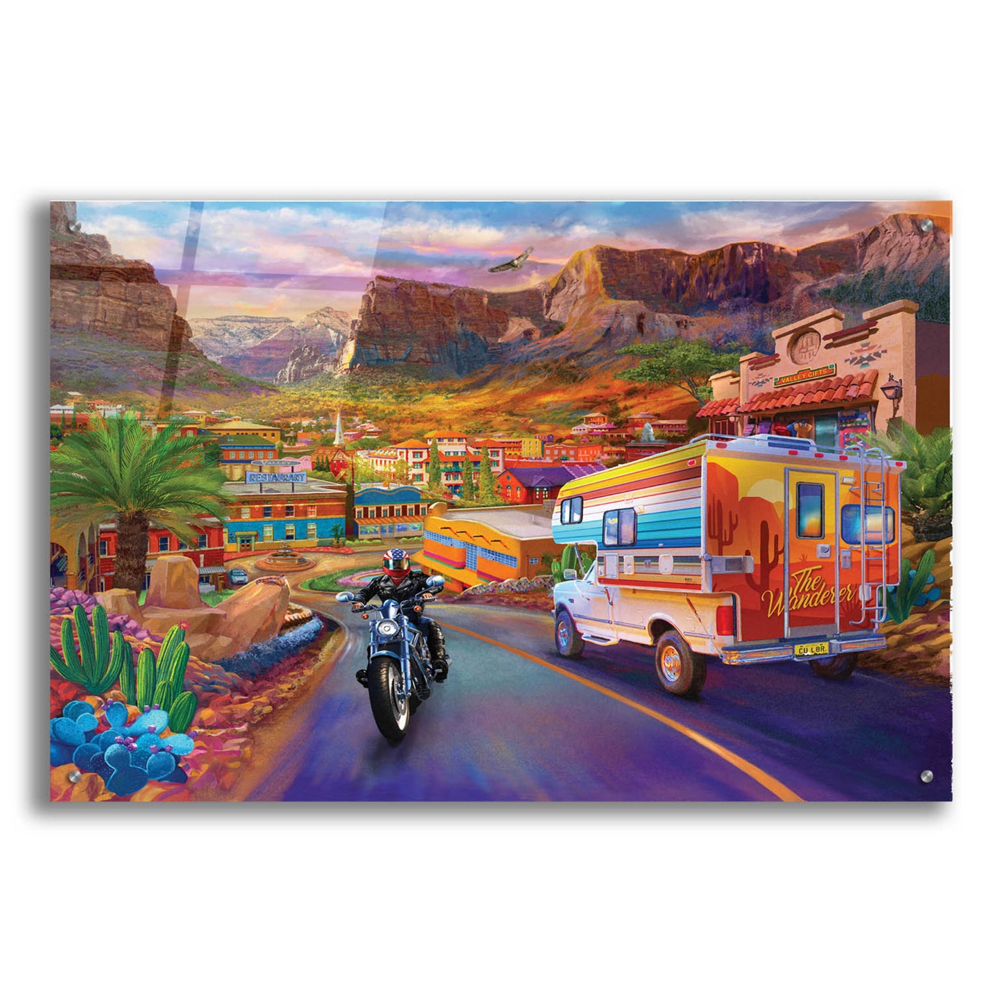 Epic Art 'Southwest Trip' by Bigelow Illustrations, Acrylic Glass Wall Art,36x24