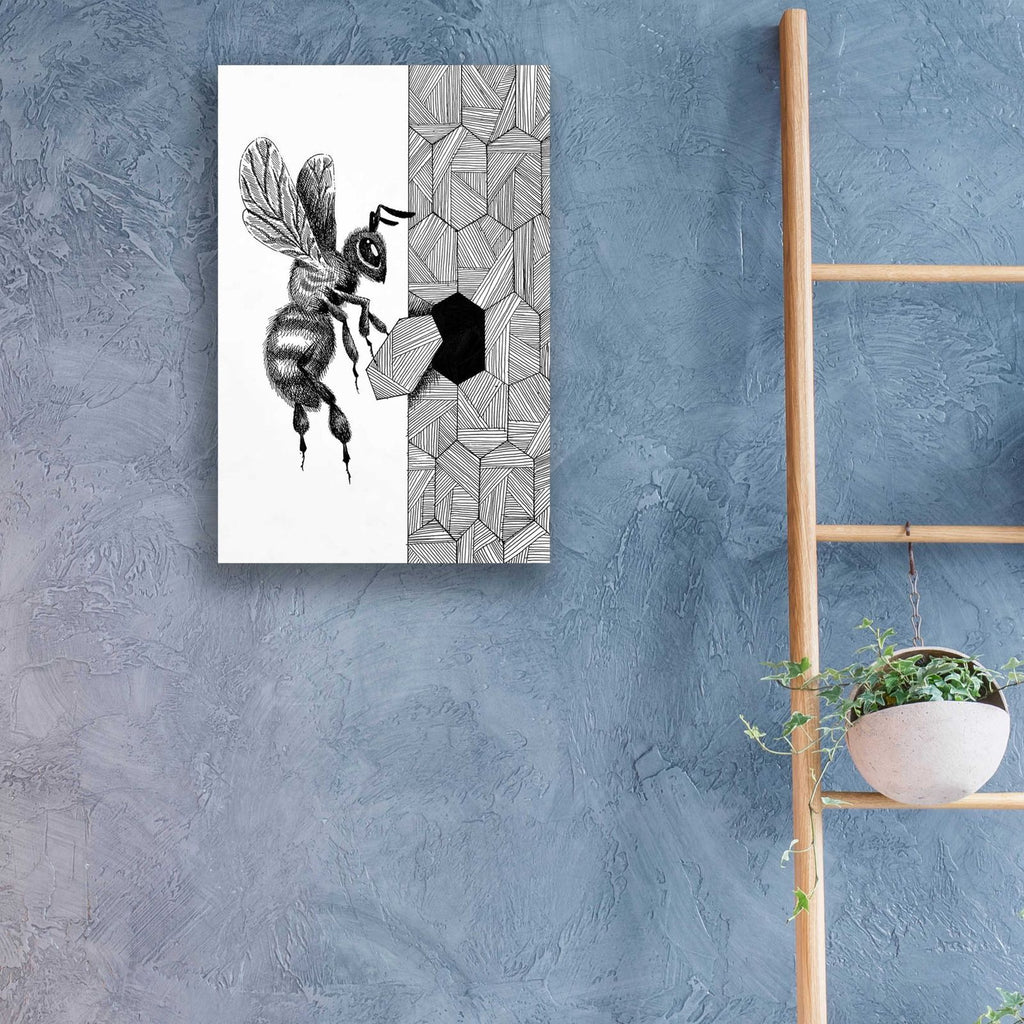 Escher Bee by Avery Multer - 16x24 acrylic wall art in a room