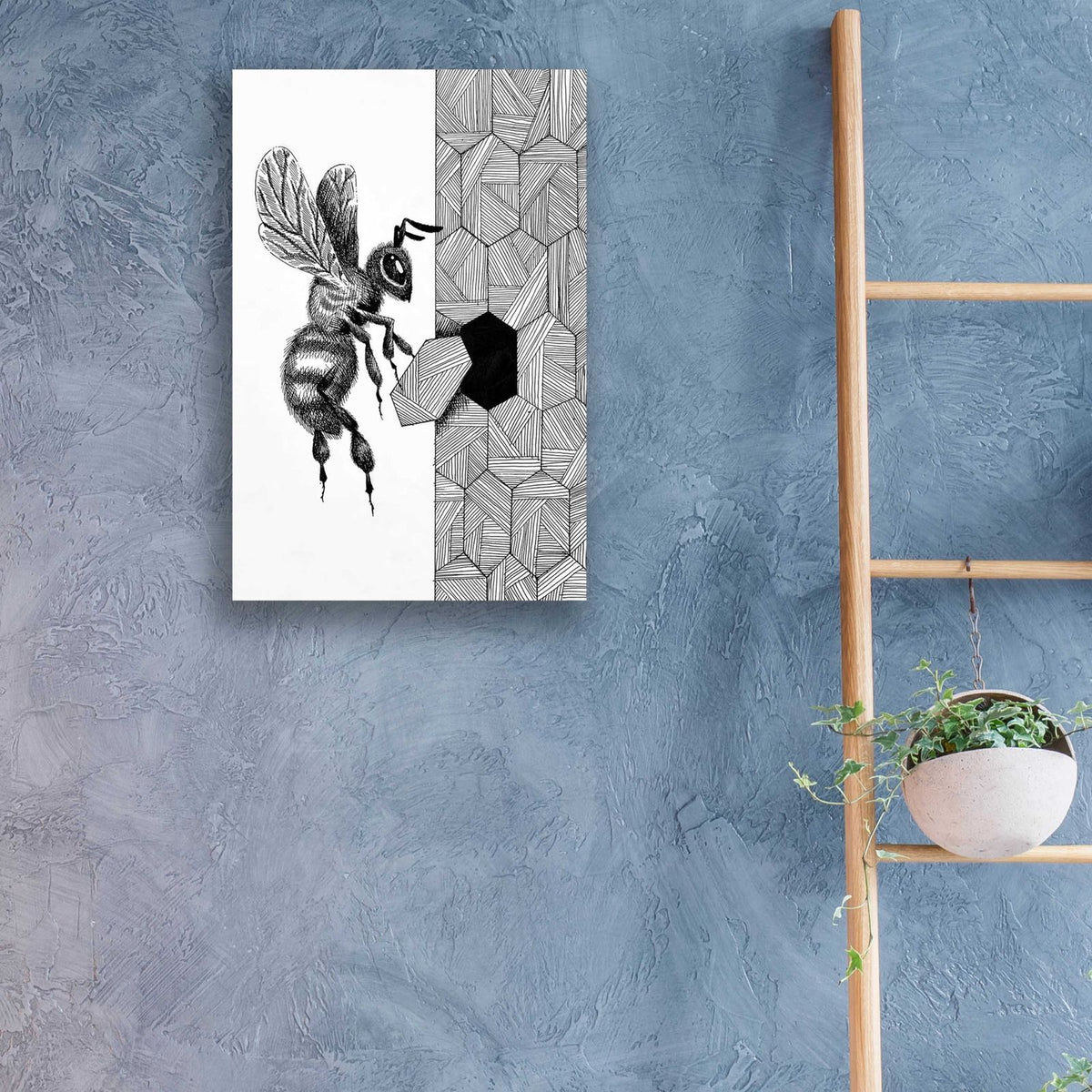 Escher Bee by Avery Multer - 16x24 acrylic wall art in a room