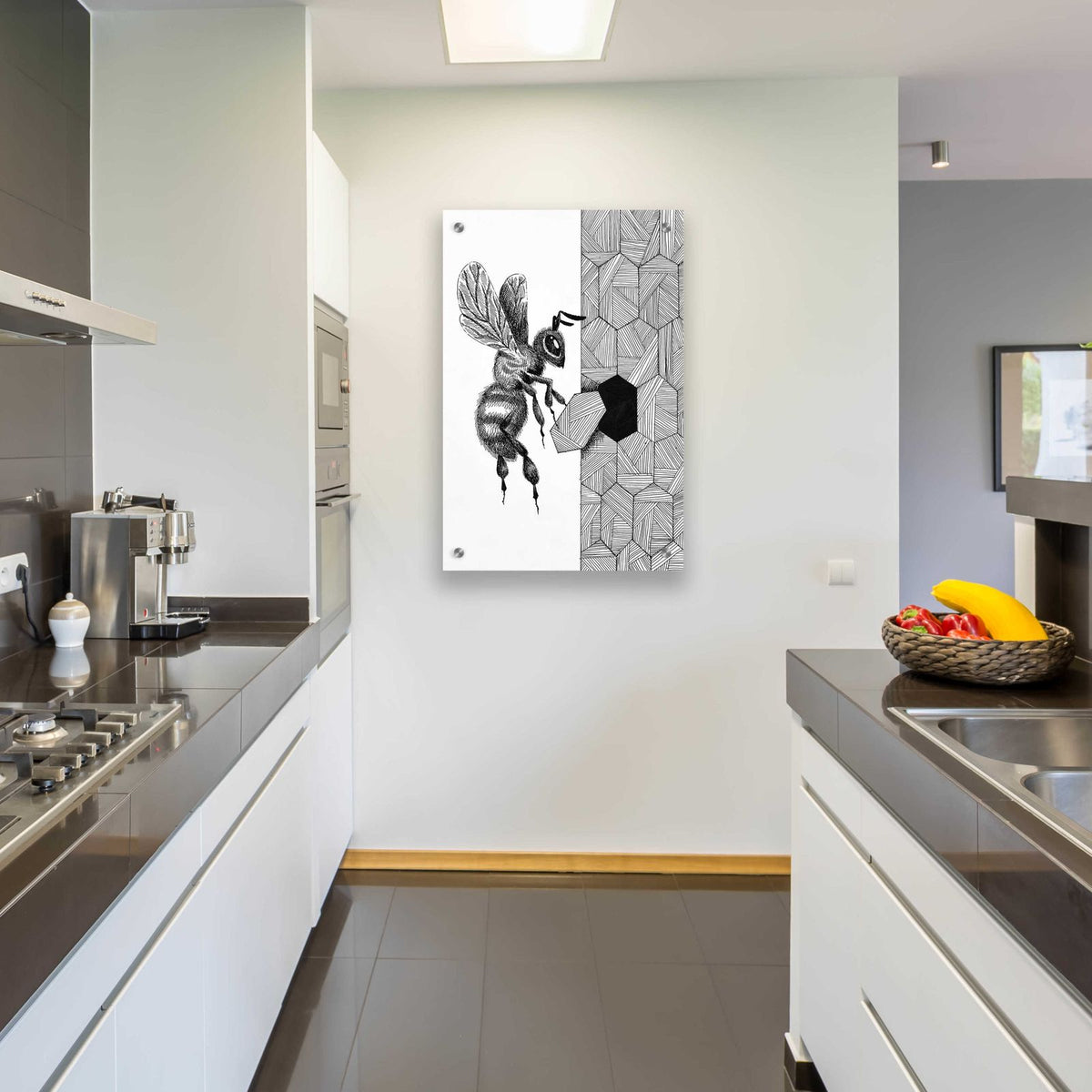 Escher Bee by Avery Multer - 24x36 acrylic wall art in a room