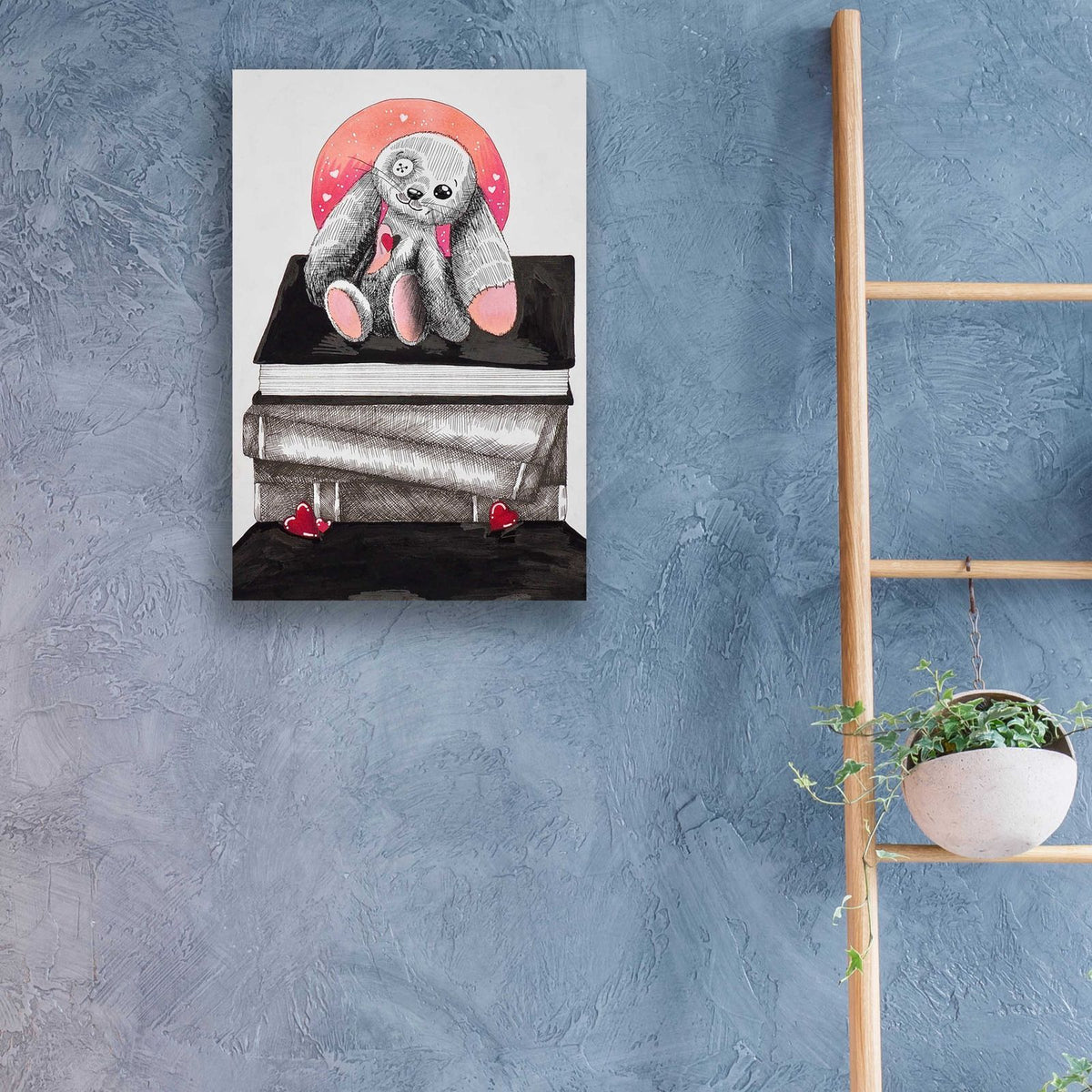 Bunny's Books by Avery Multer - 16x24 acrylic wall art in a room