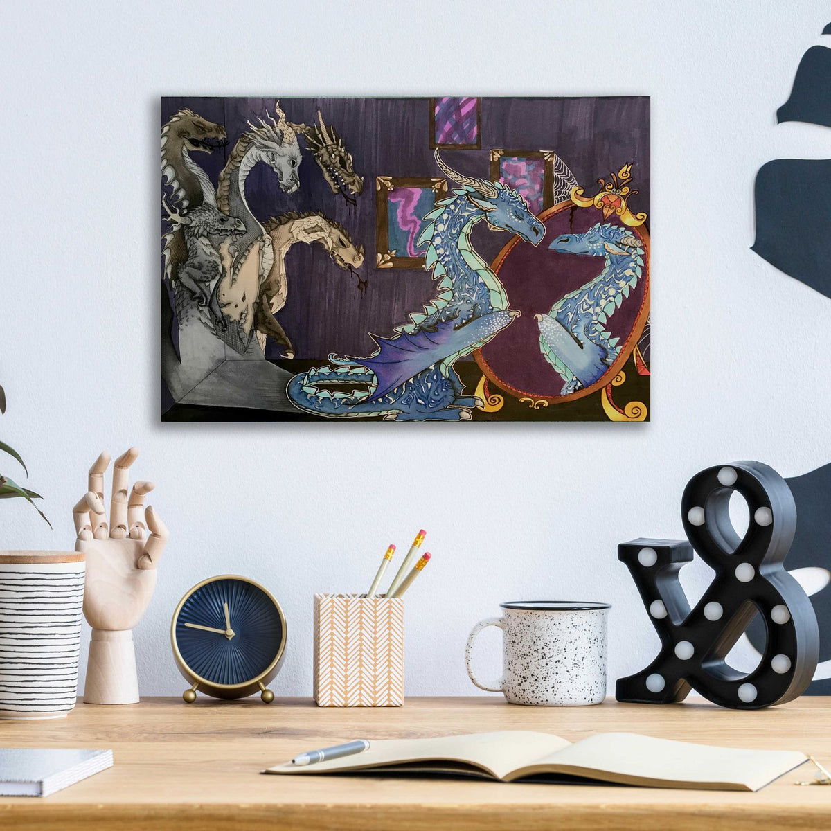 Dragon in the Mirror by Avery Multer - 16x12 acrylic wall art in a room