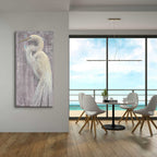 Coastal Egret II Legs II by Albena Hristova - 24x48 acrylic wall art in a room