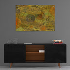 Grunge Bitcoin Two by Steve Hunziker - 36x24 acrylic wall art in a room
