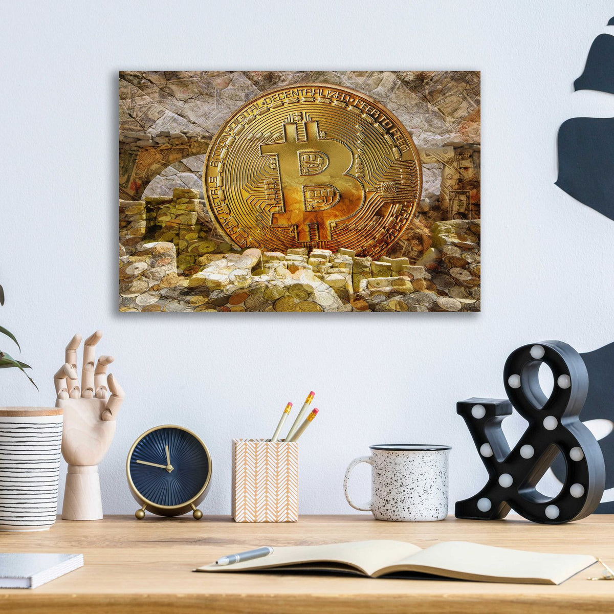 Bitcoin New Age Four by Steve Hunziker - 16x12 acrylic wall art in a room