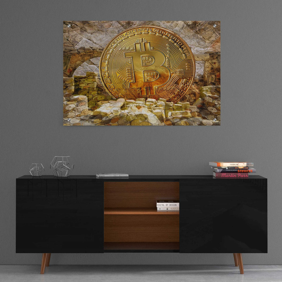 Bitcoin New Age Four by Steve Hunziker - 36x24 acrylic wall art in a room
