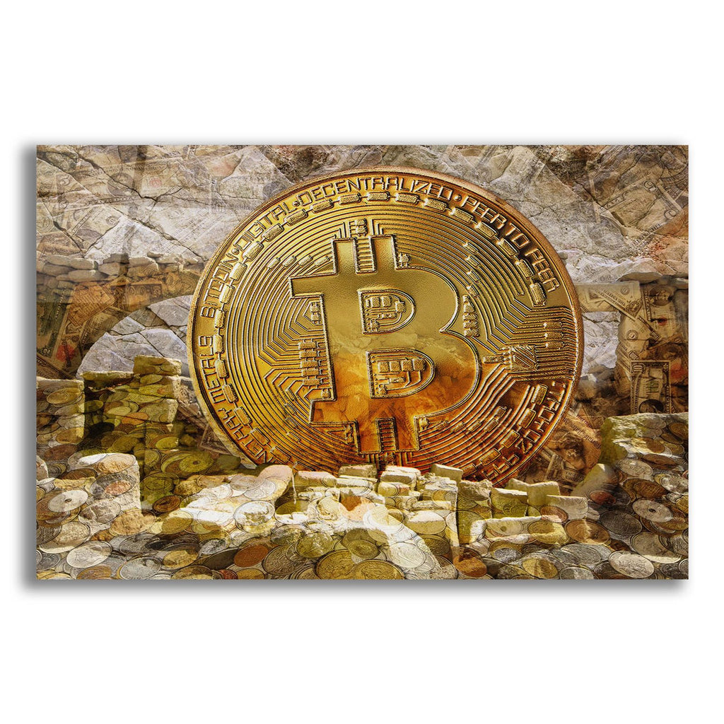 Bitcoin New Age Four by Steve Hunziker acrylic glass wall art